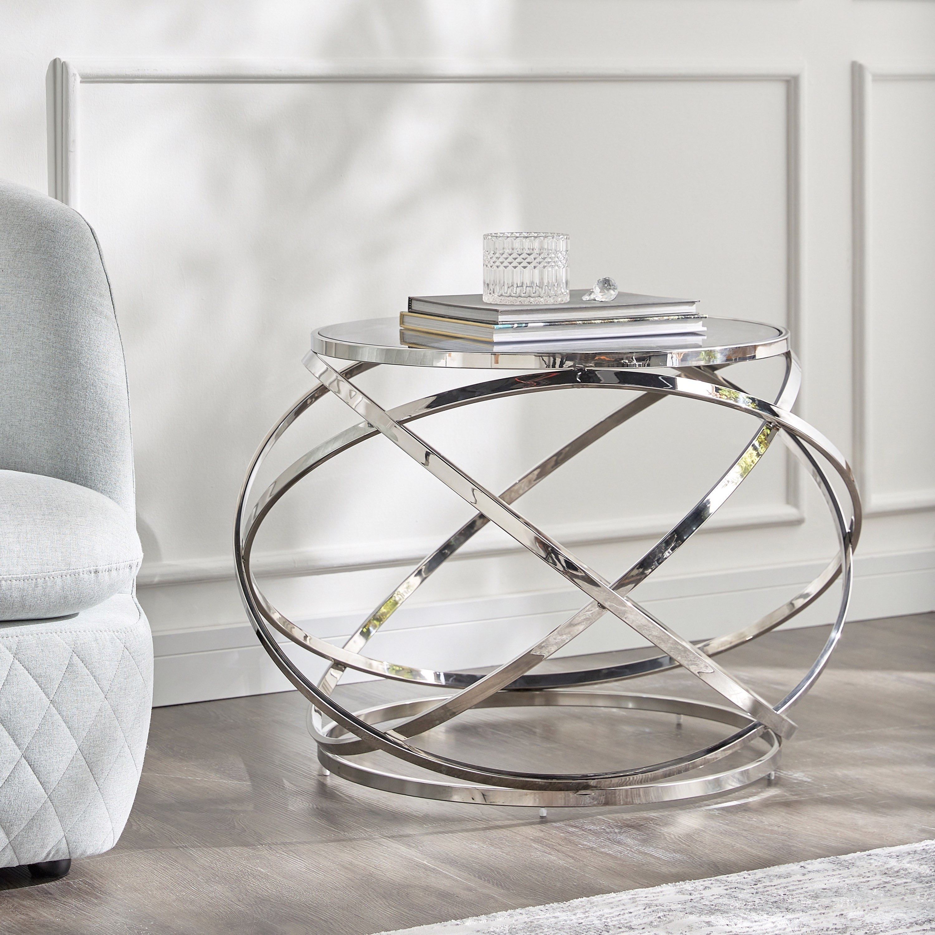 Glass top deals end tables metal