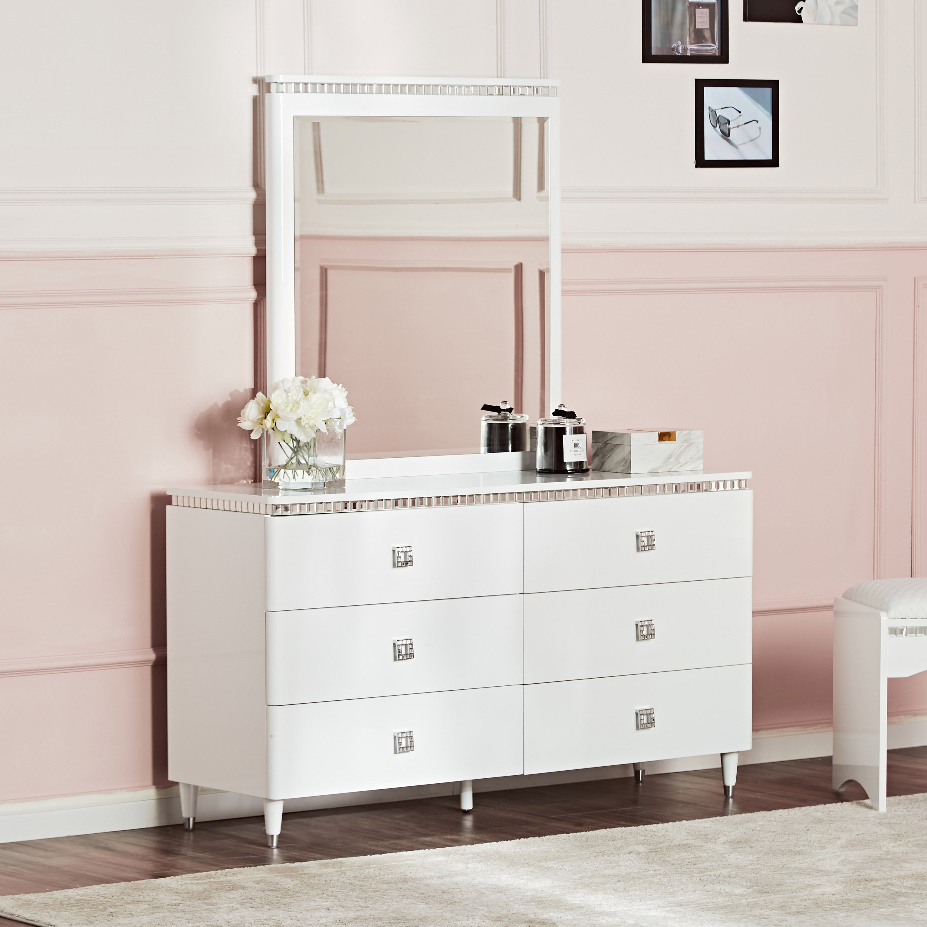 Assembled on sale white dresser