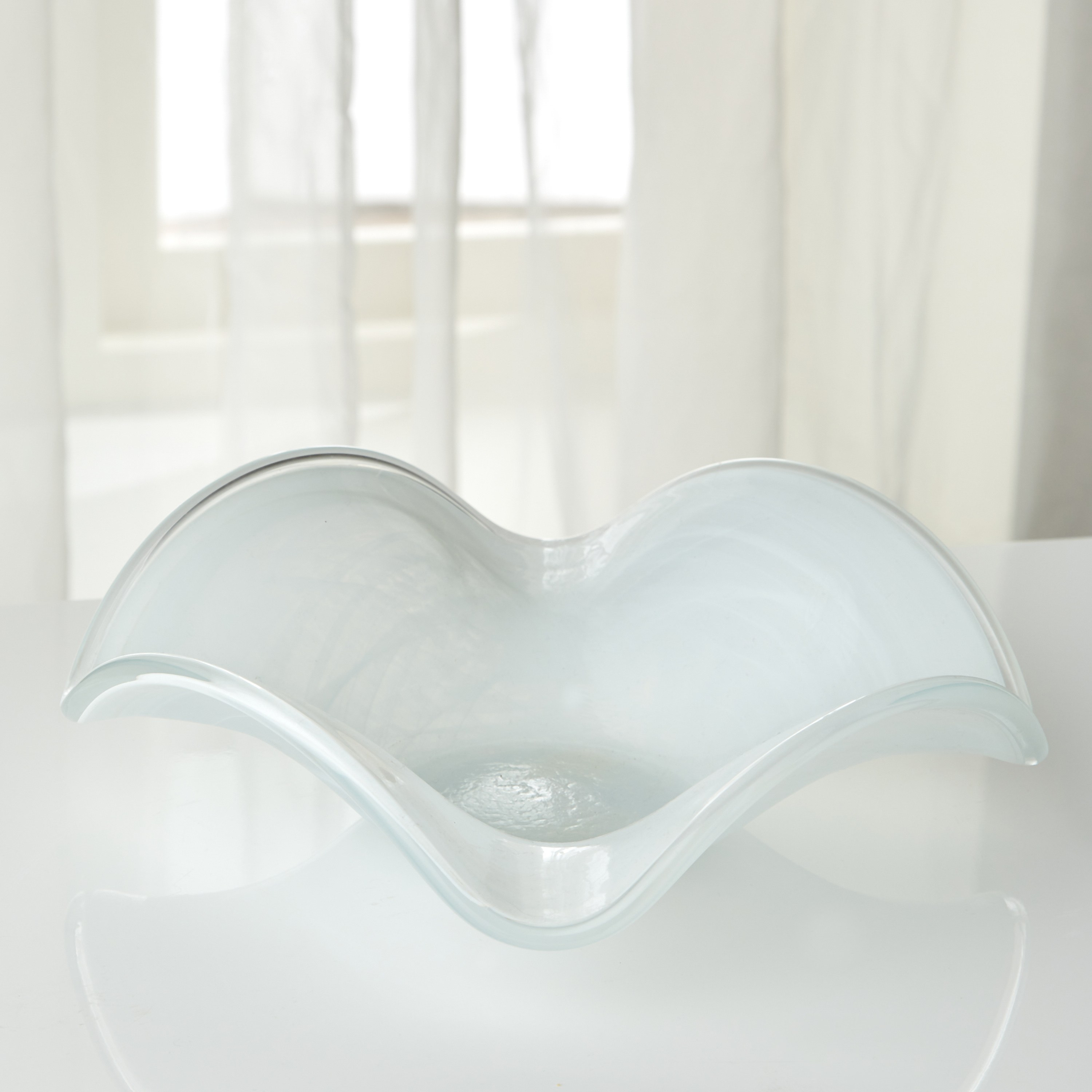 Iris Waves Glass Decorative Bowl - 32 cm-household-decor-vasesandbowls-image-1