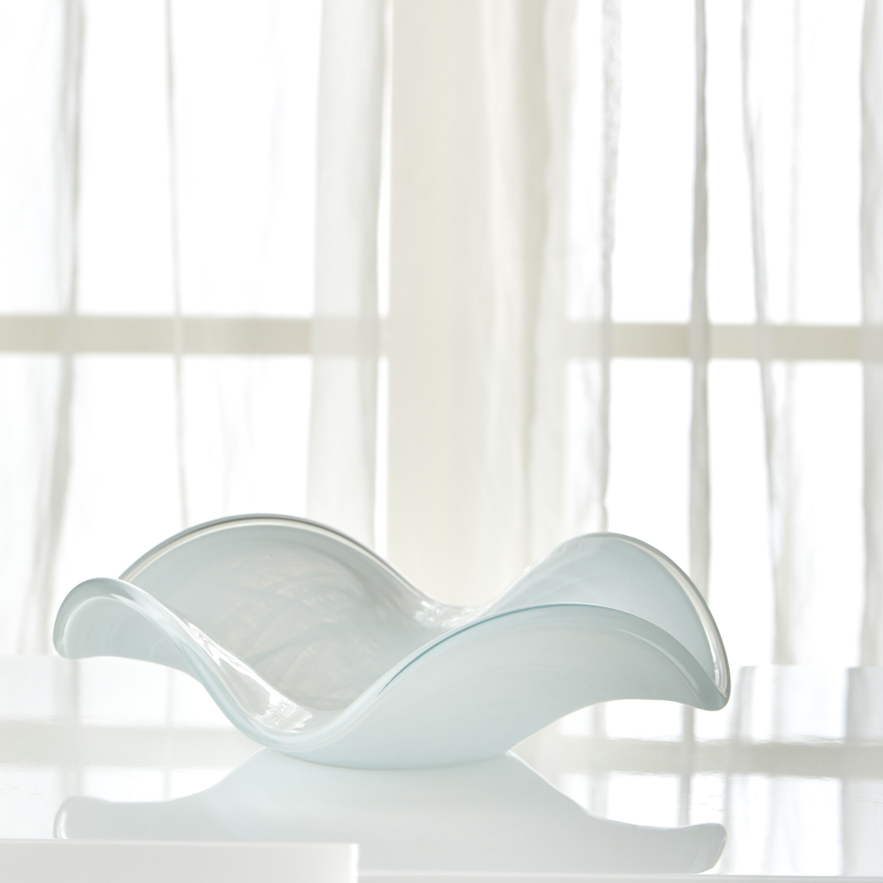 Iris Waves Glass Decorative Bowl - 32 cm-household-decor-vasesandbowls-image-2