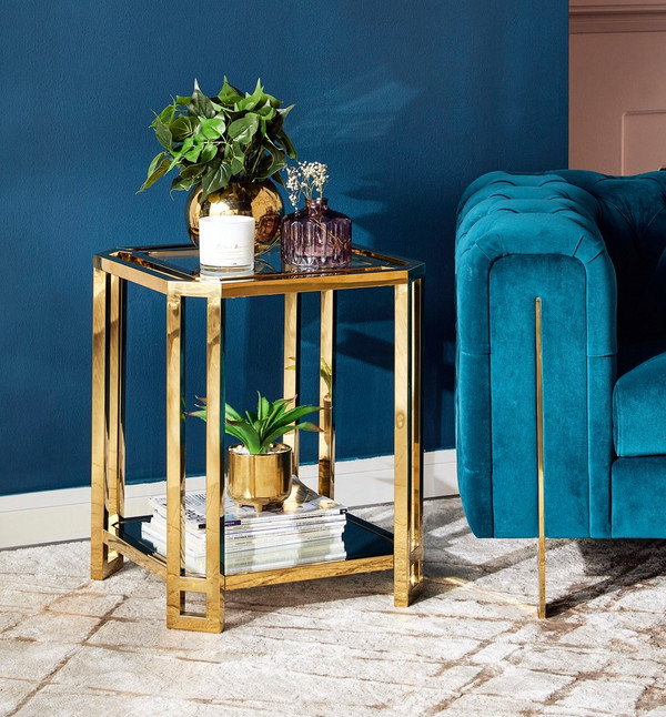 Glass Table Kuwait Shop Logan Glass Top Side Table | Home Centre Kuwait