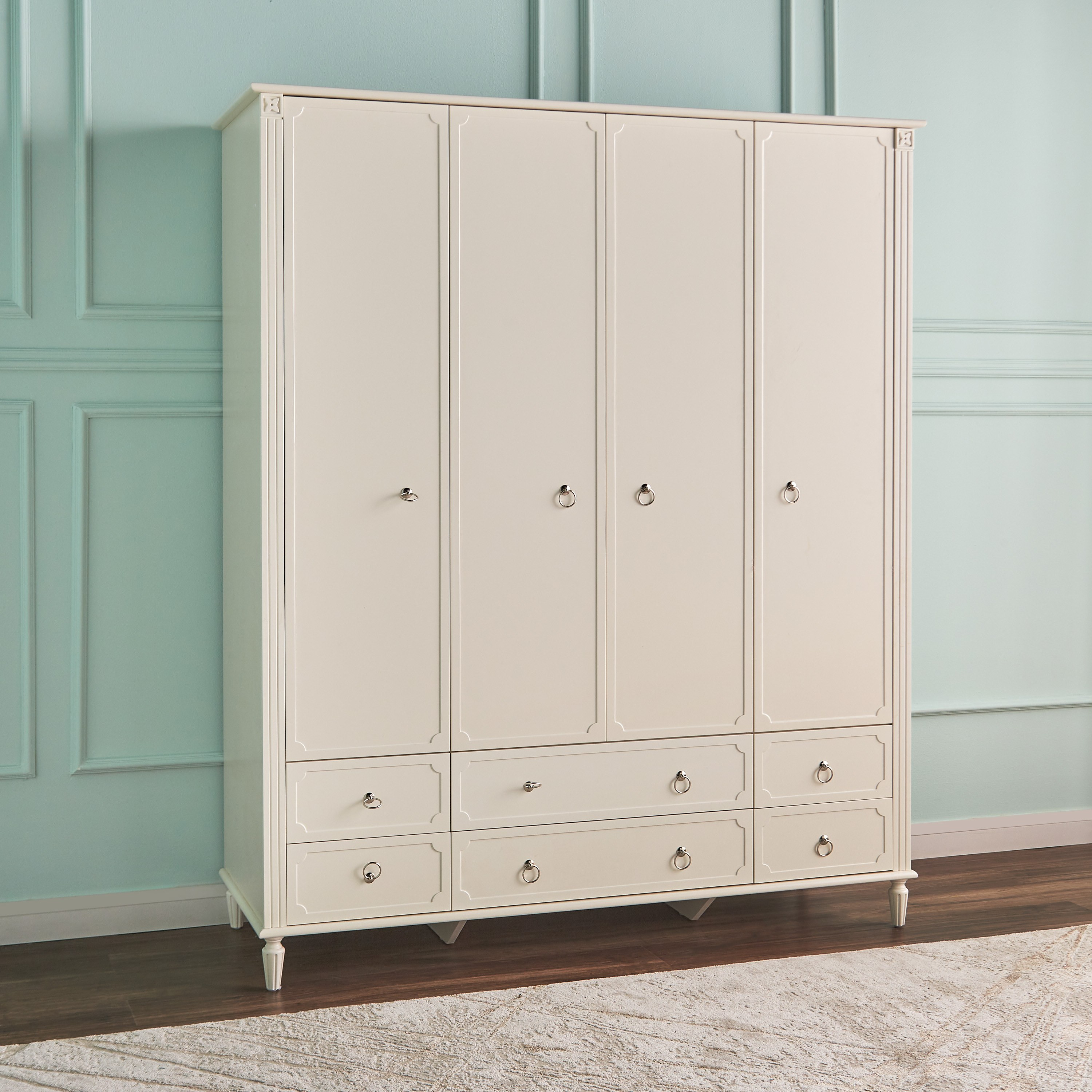 Beatrice 4 Door Wardrobe with Drawers