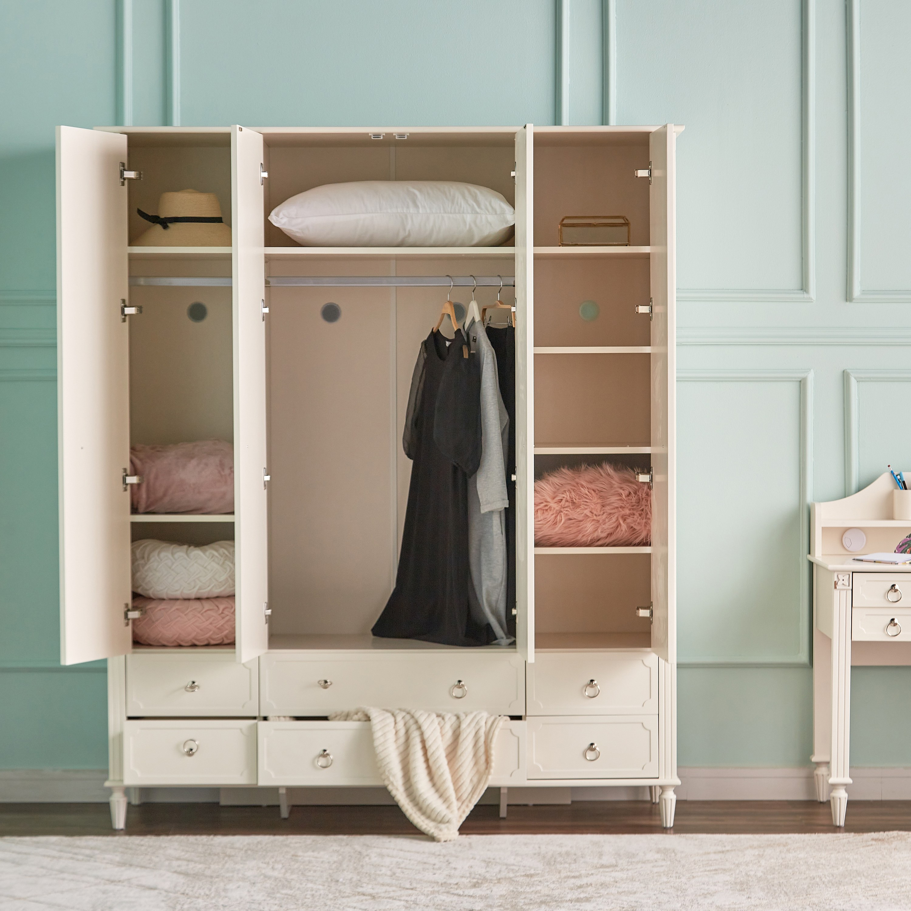 Beatrice 4 Door Wardrobe with Drawers