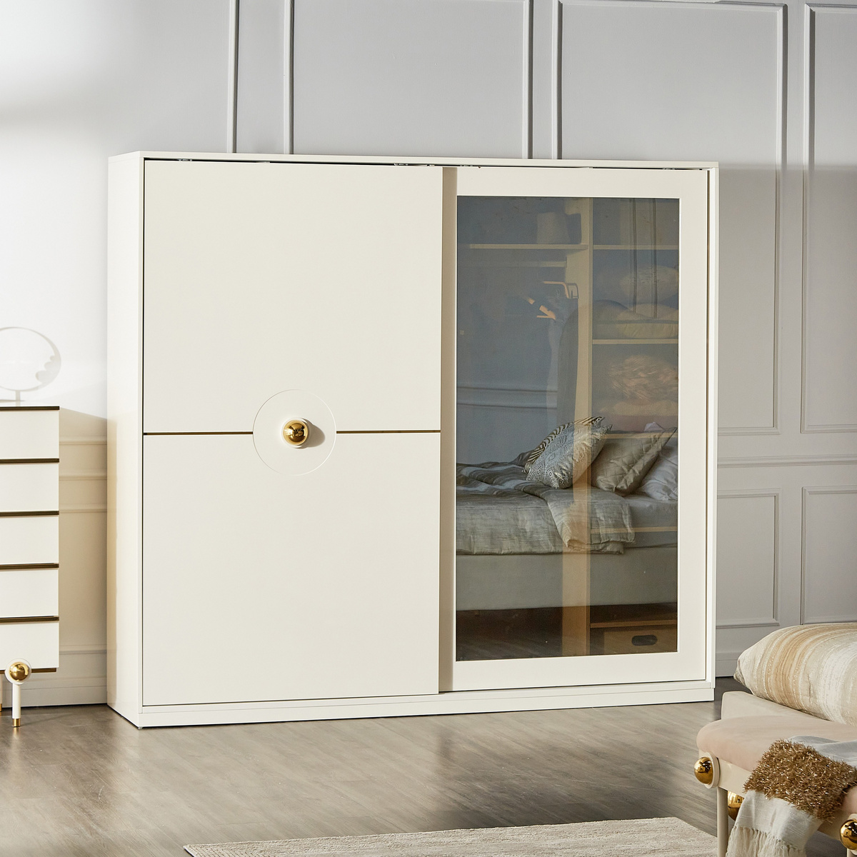 خزانة ملابس 2 باب انزلاقي بأدراج - حكايات 11 | خزانة ملابس 2 باب انزلاقي بأدراج - حكايات