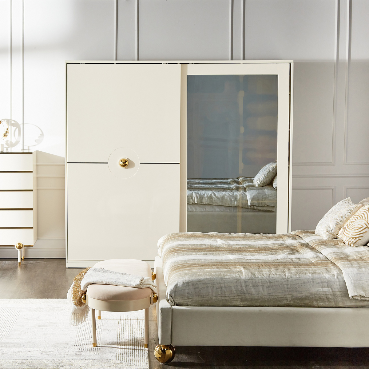 خزانة ملابس 2 باب انزلاقي بأدراج - حكايات 19 | خزانة ملابس 2 باب انزلاقي بأدراج - حكايات