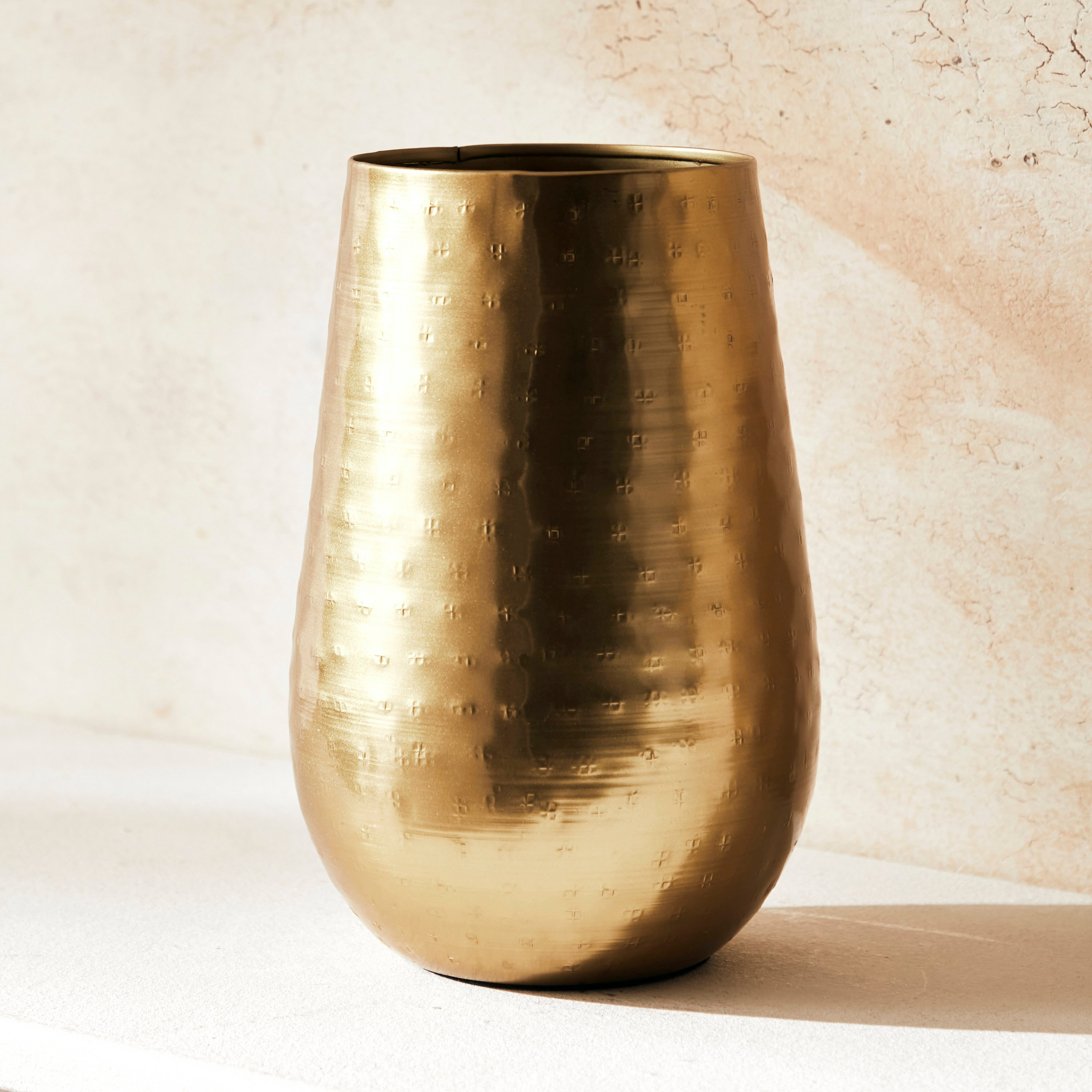 Pua Hammered Aluminium Vase - 23 cm-household-decor-vasesandbowls-image-1
