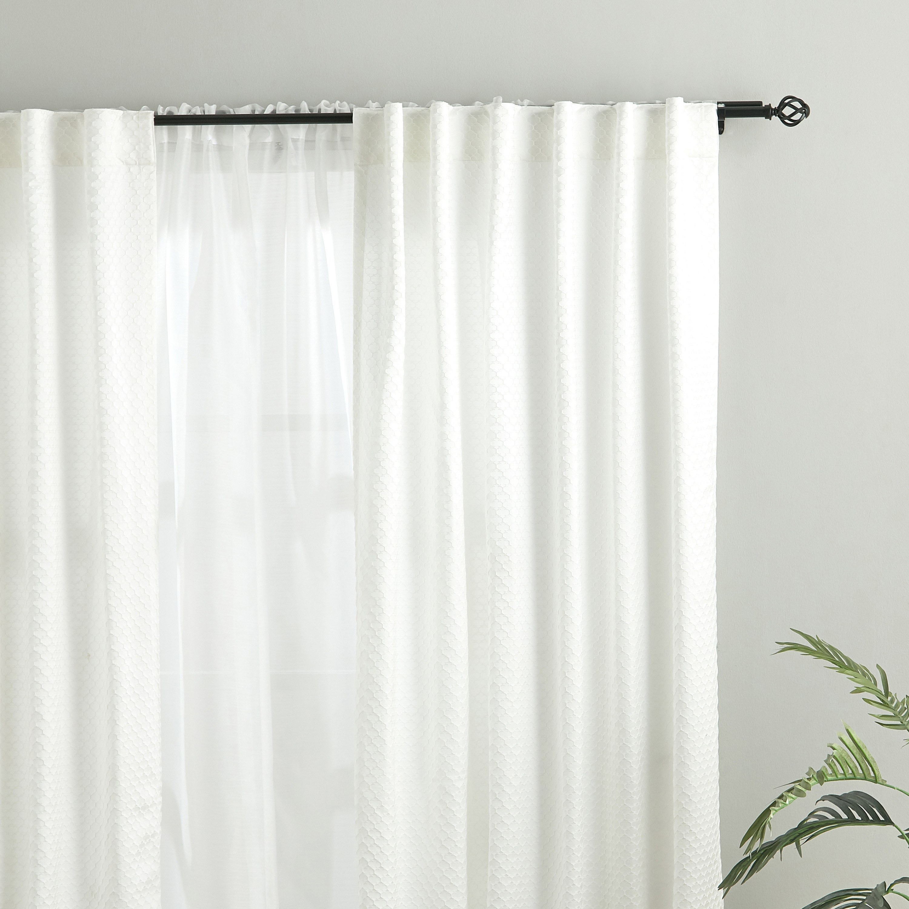 Wavy Ball Extendable Double Curtain Rod - 112-274 cm-household-windows-curtainrodsandaccessories-curtainrods-image-4