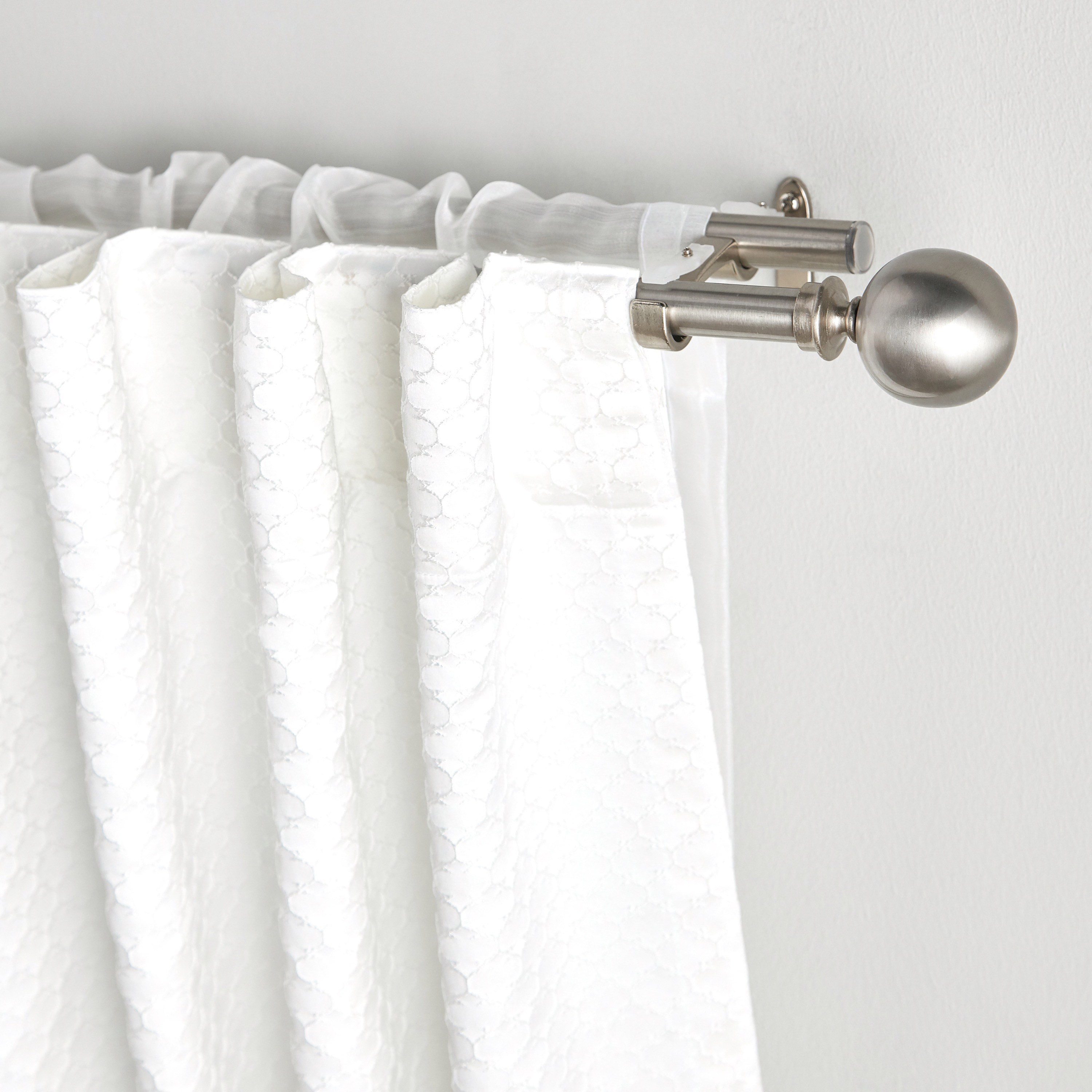 Onyx Ball Extendable Double Curtain Rod - 110-320 cm