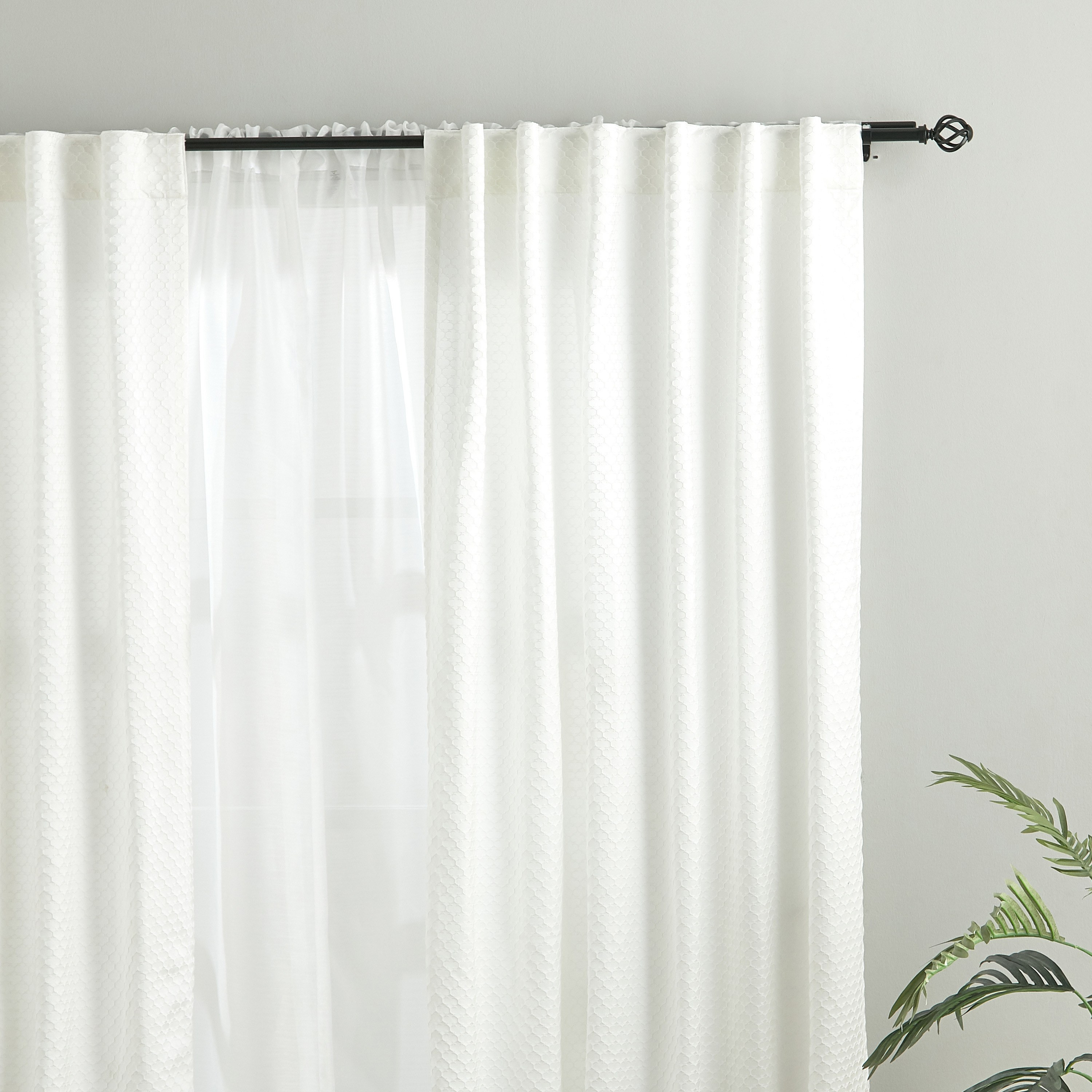 Wavy Ball Extendable Double Curtain Rod - 71-122 cm-household-windows-curtainrodsandaccessories-curtainrods-image-4