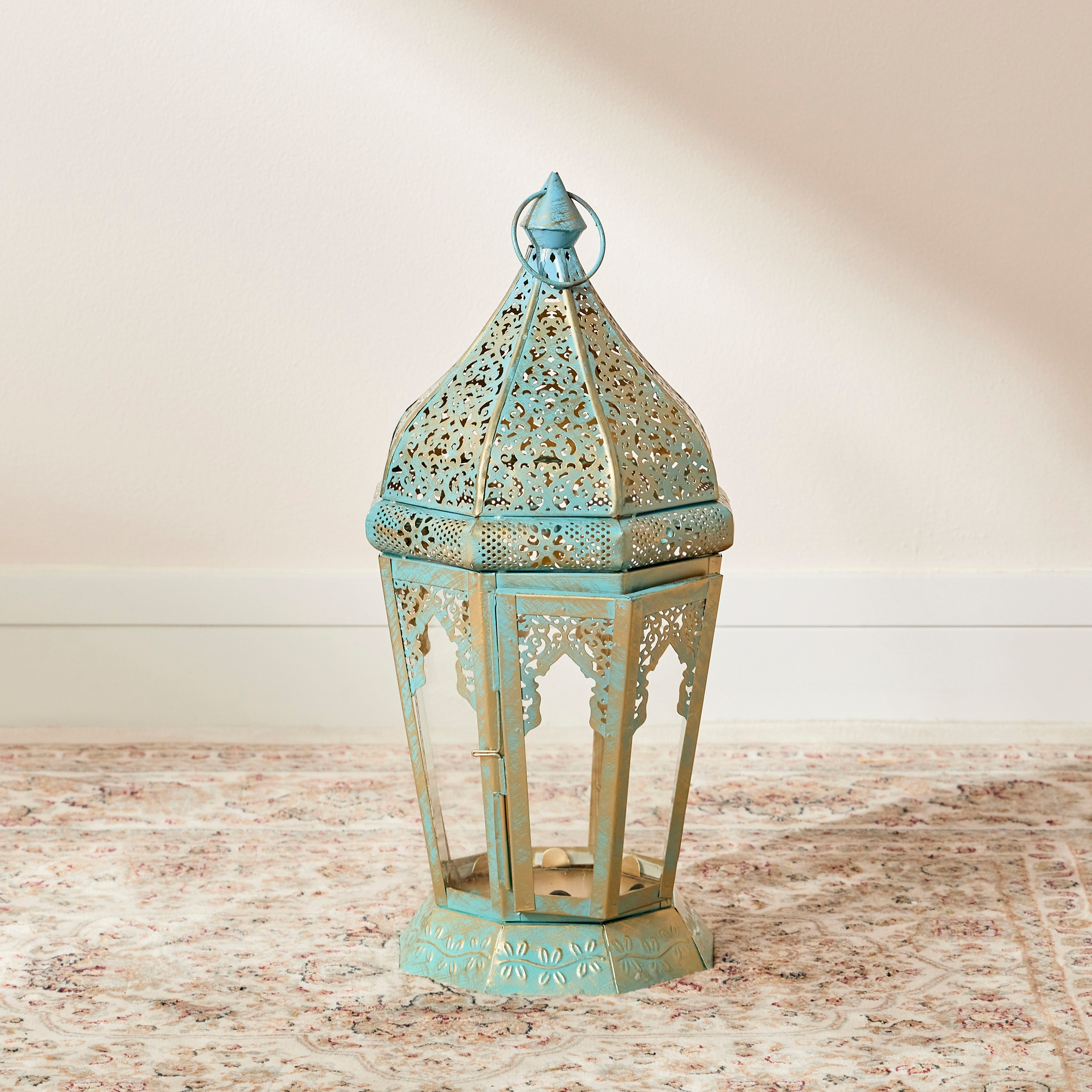 Hassan Iron Table Candle Lantern - 41 cm-household-decor-candleholdersandlanterns-image-1