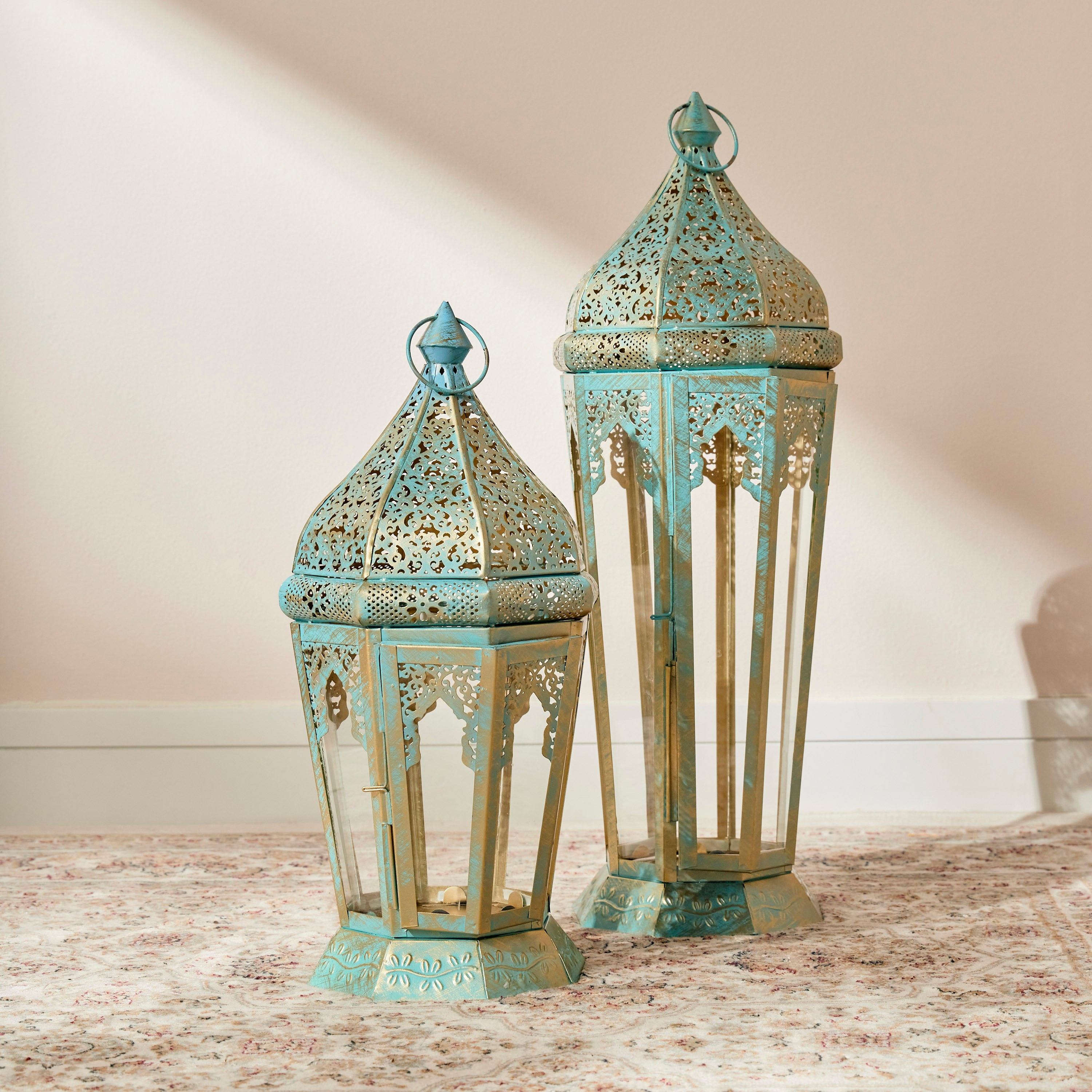 Hassan Iron Table Candle Lantern - 41 cm-household-decor-candleholdersandlanterns-image-2