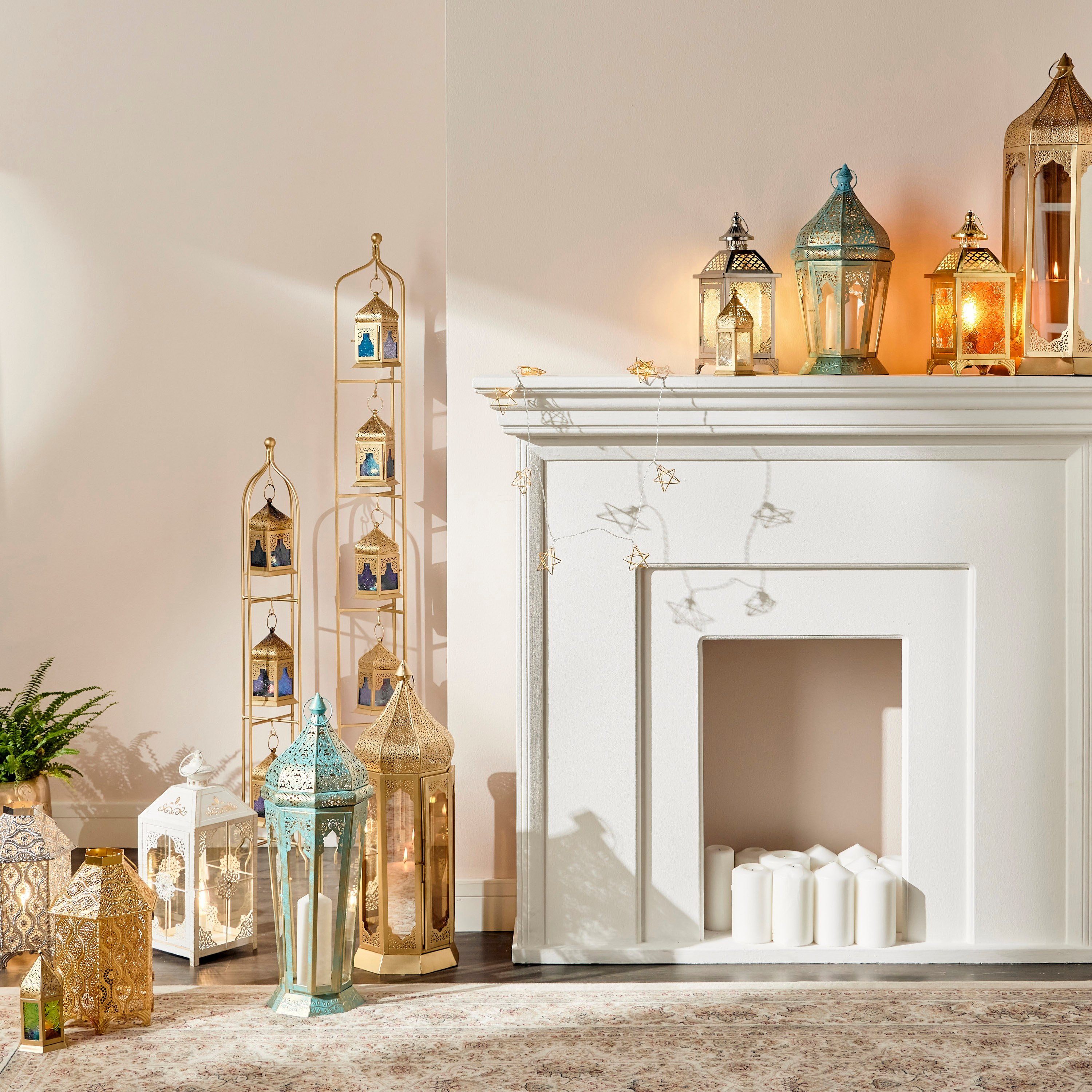 Hassan Iron Table Candle Lantern - 41 cm-household-decor-candleholdersandlanterns-image-4