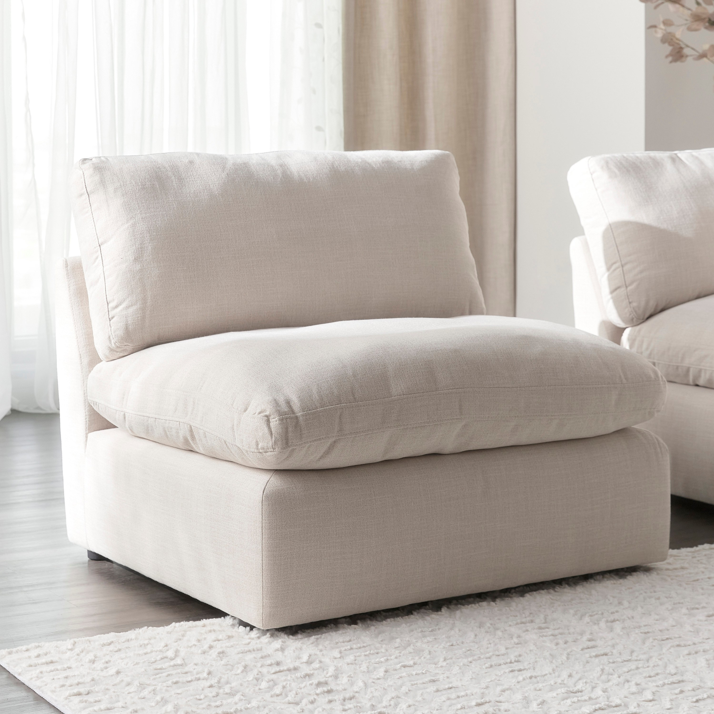 Swin Fabric Armless Modular Sofa