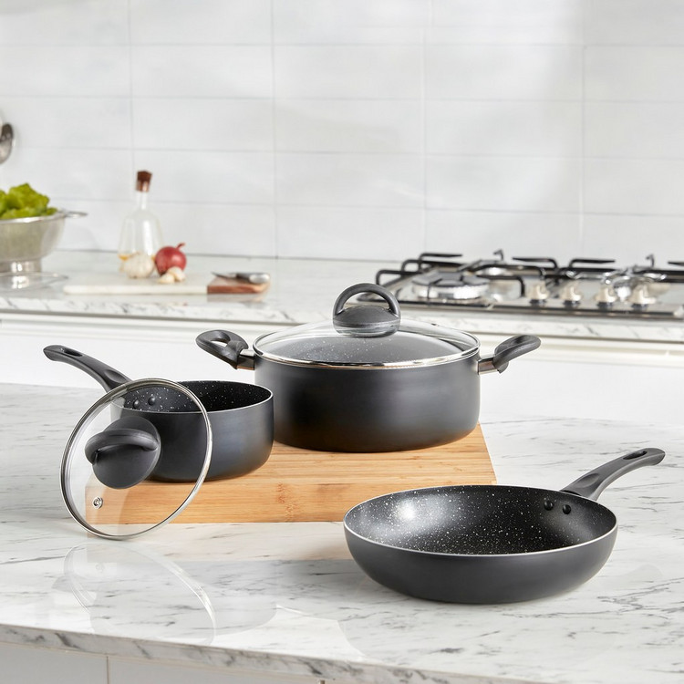 Shop Essential 5-Piece Aluminium Cookware Set Online | Home centre UAE