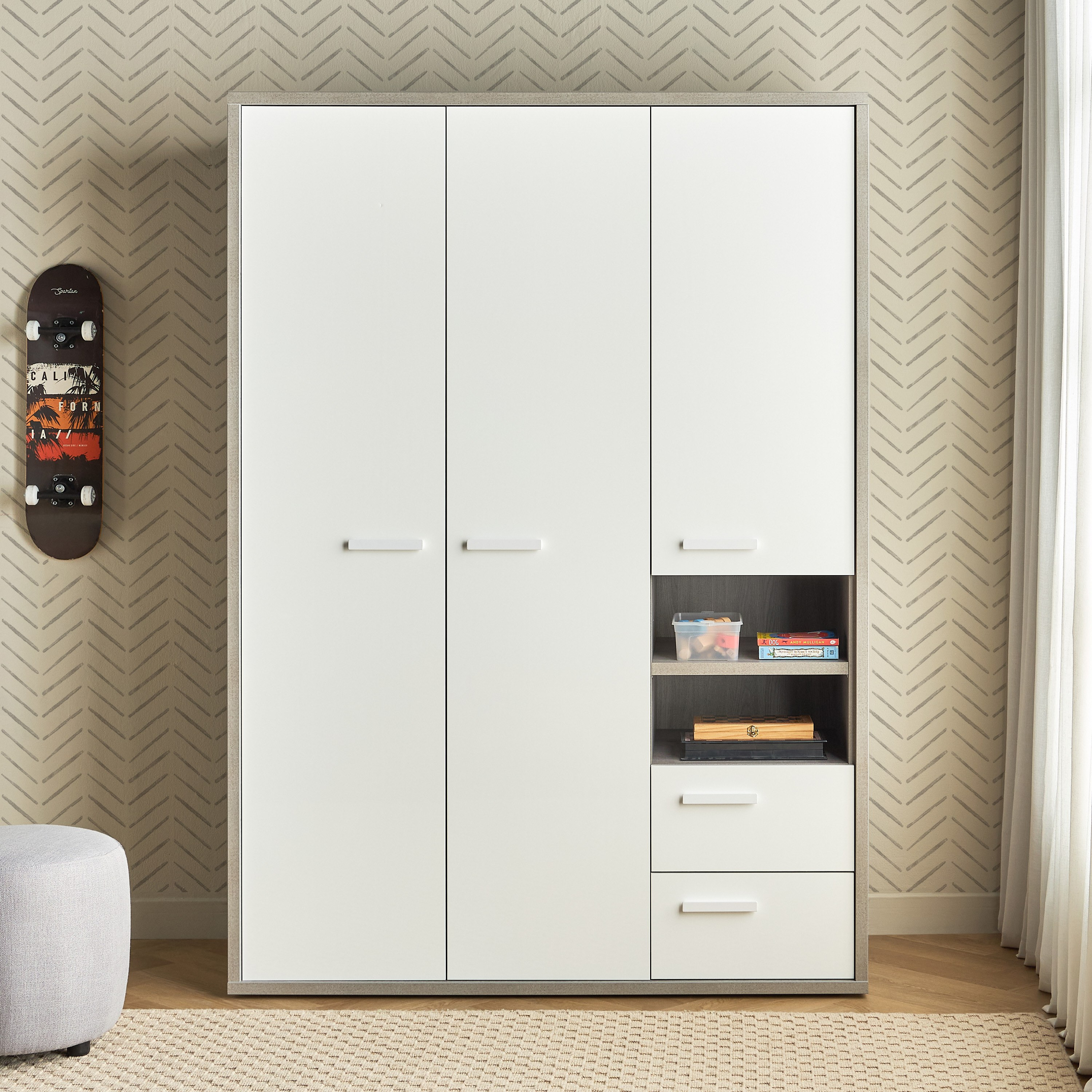 خزانة ملابس 3 أبواب بأدراج - ميريديث-babyandkids-roomfurniture-wardrobes-image-2