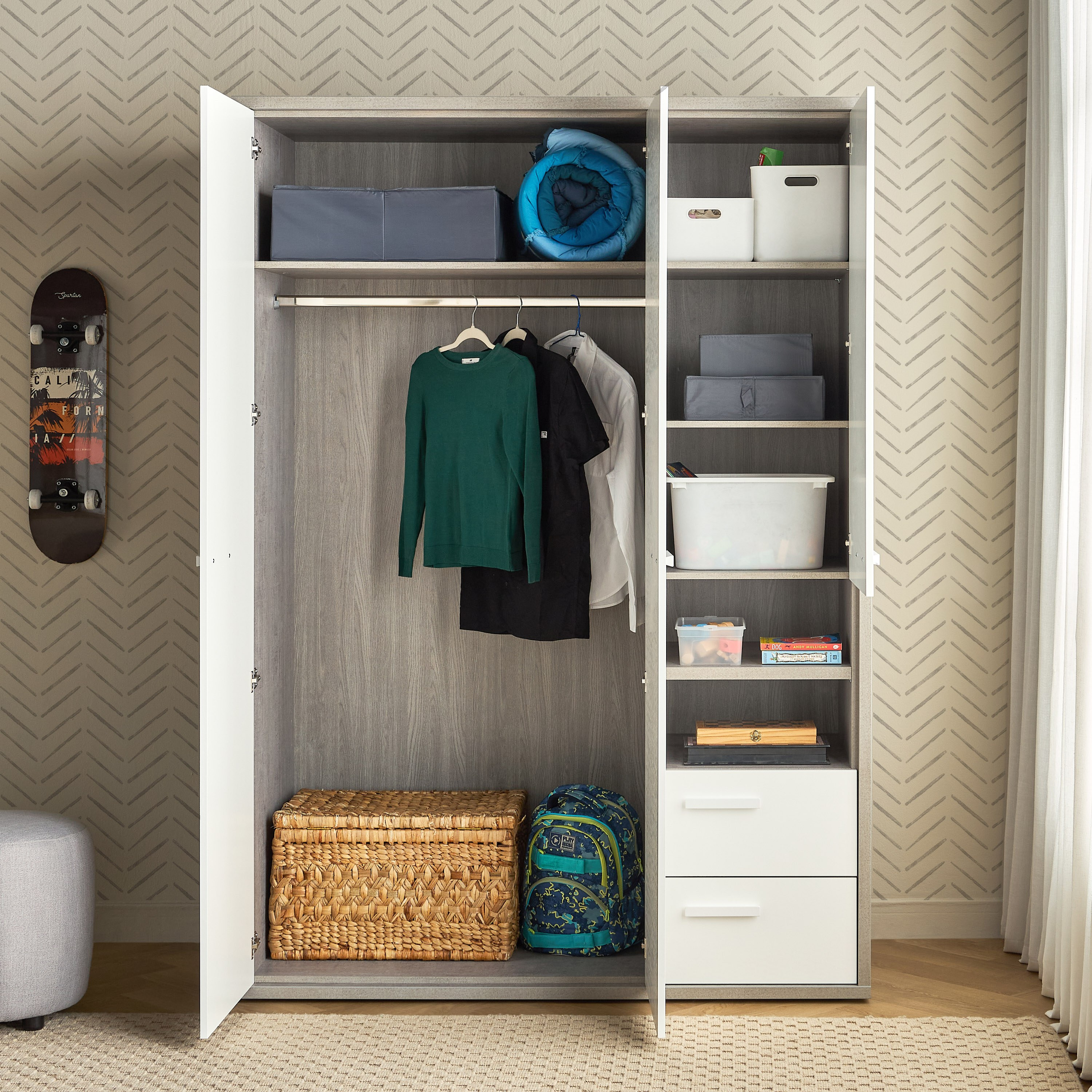 خزانة ملابس 3 أبواب بأدراج - ميريديث-babyandkids-roomfurniture-wardrobes-image-3