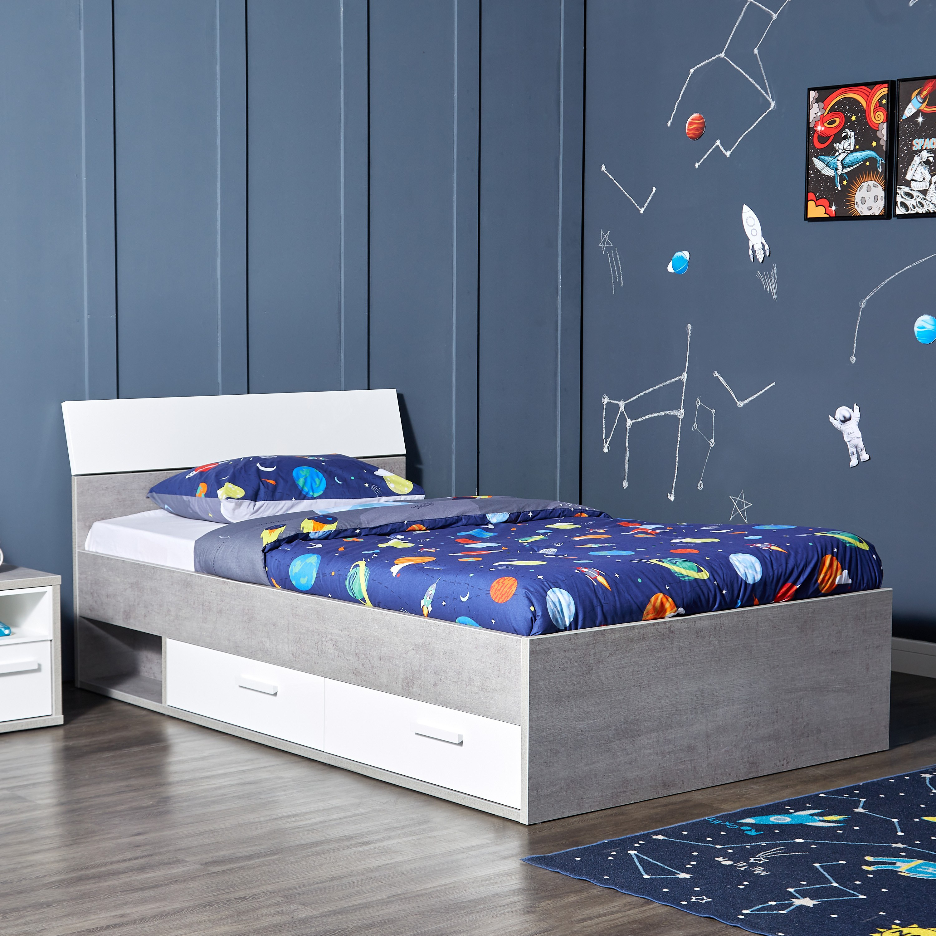 Meredith Full Bed with Drawers - 120x200 cm
