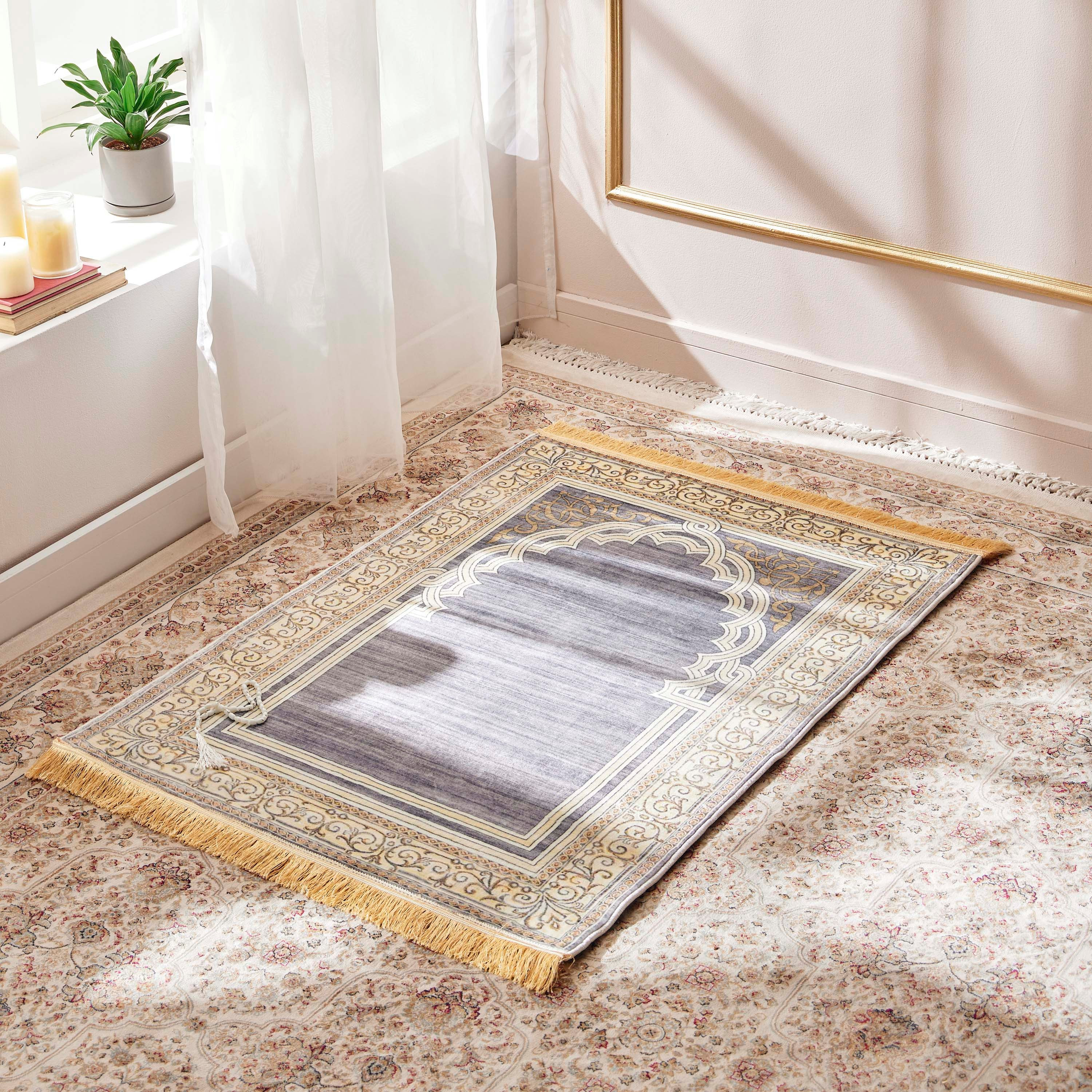 Hazel Printed Prayer Mat - 80x115 cm-household-rugsandcarpets-prayermats-image-2