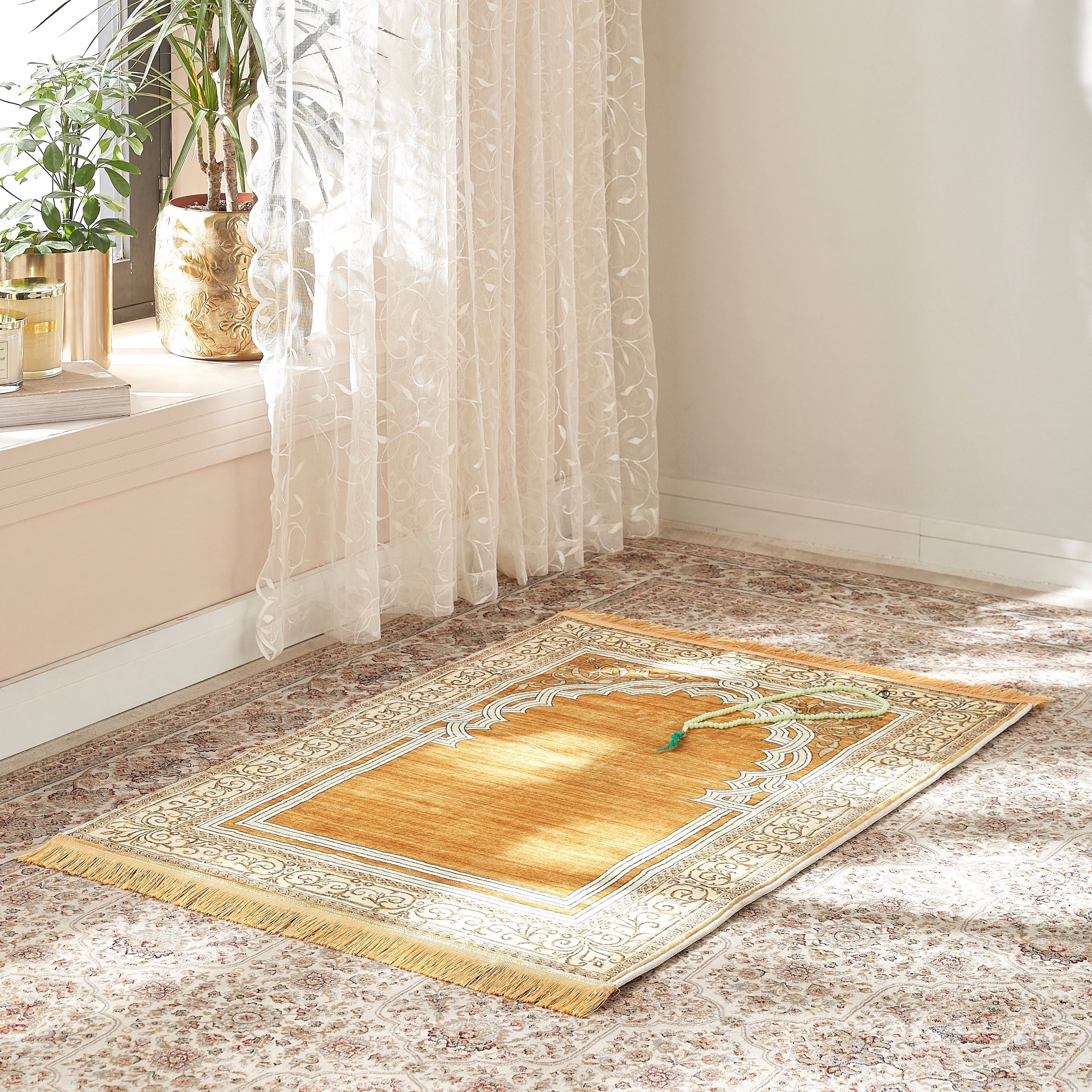 Hazel Printed Prayer Mat - 80x115 cm-household-rugsandcarpets-prayermats-image-4