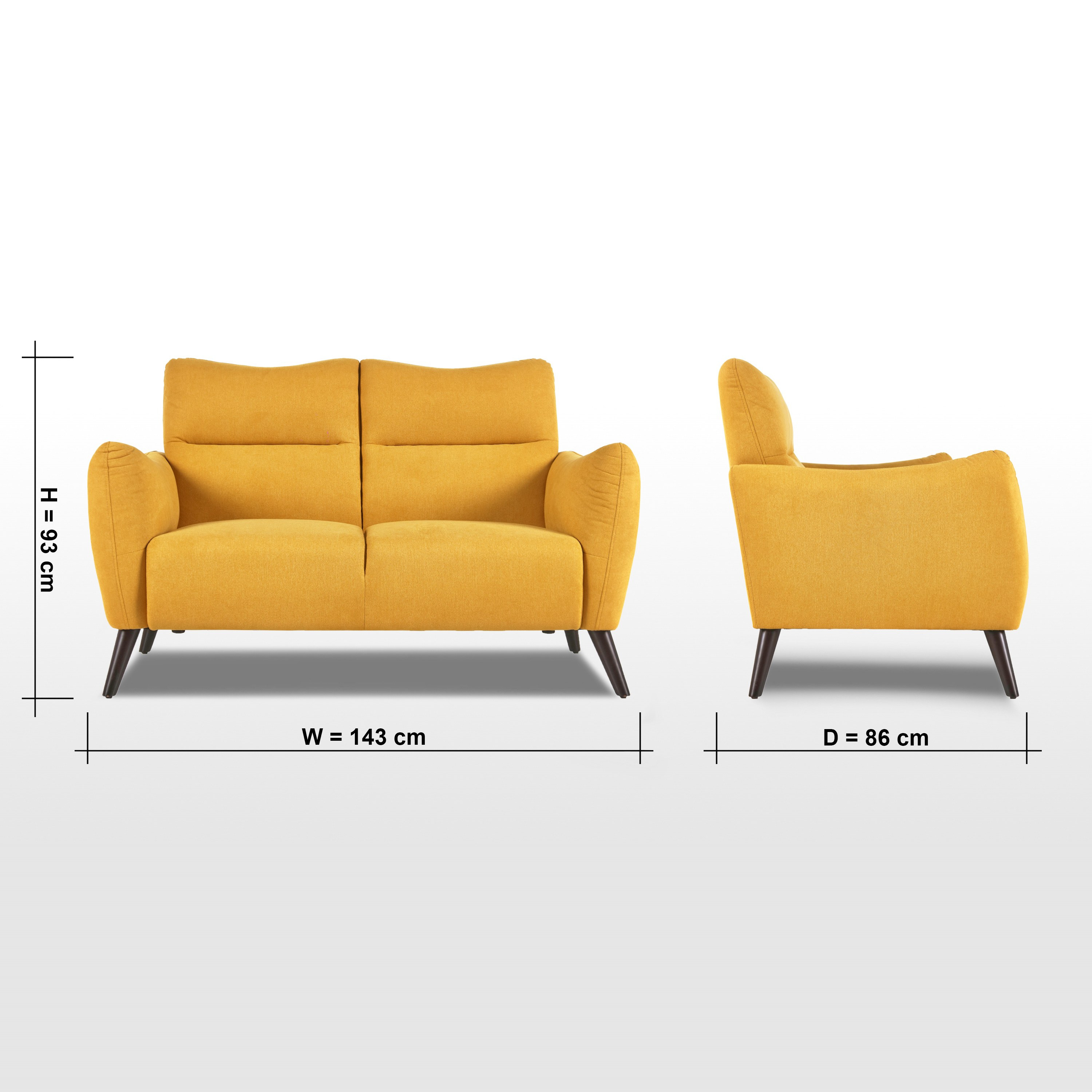 Yellow two clearance seater sofa