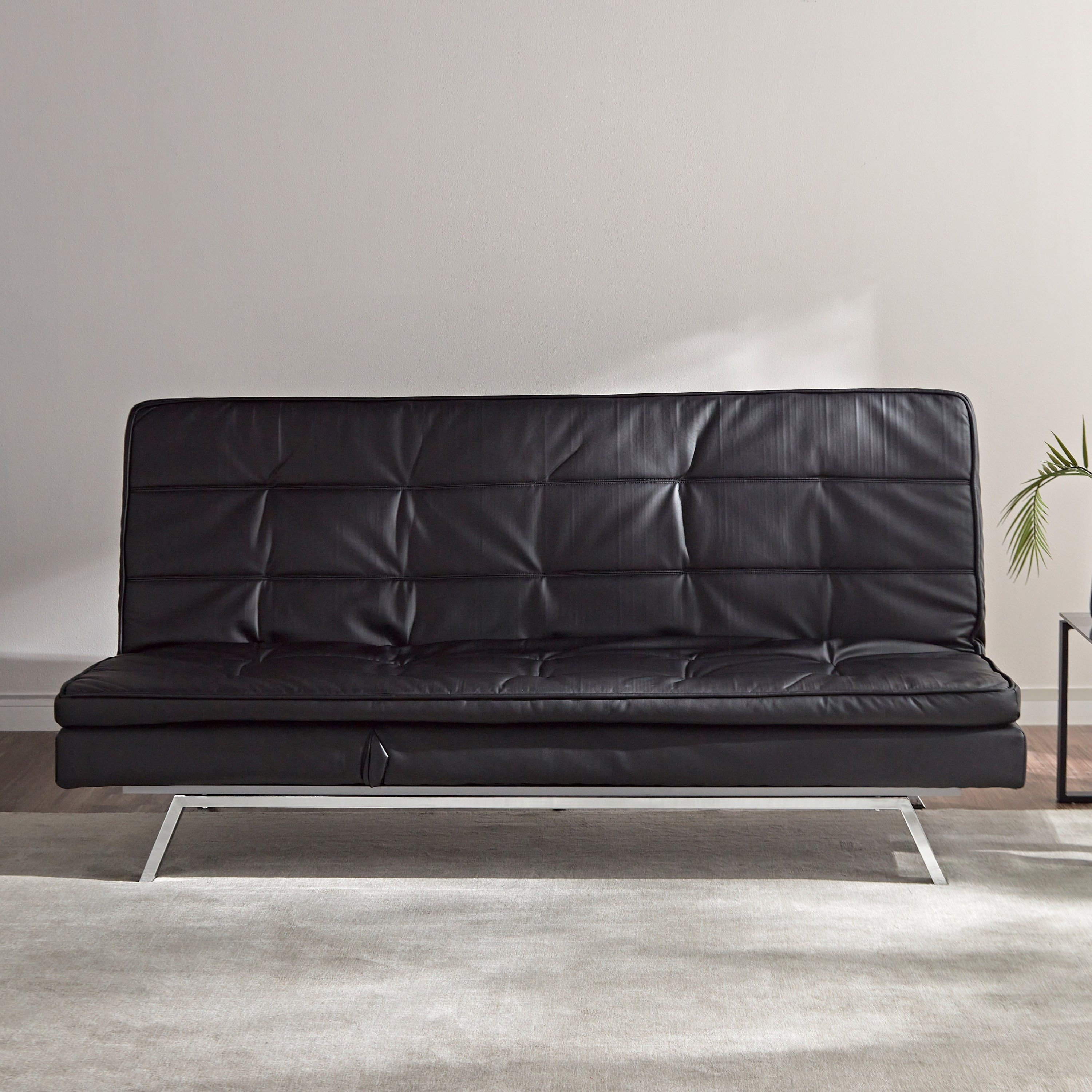 Faux leather sleeper deals sofa