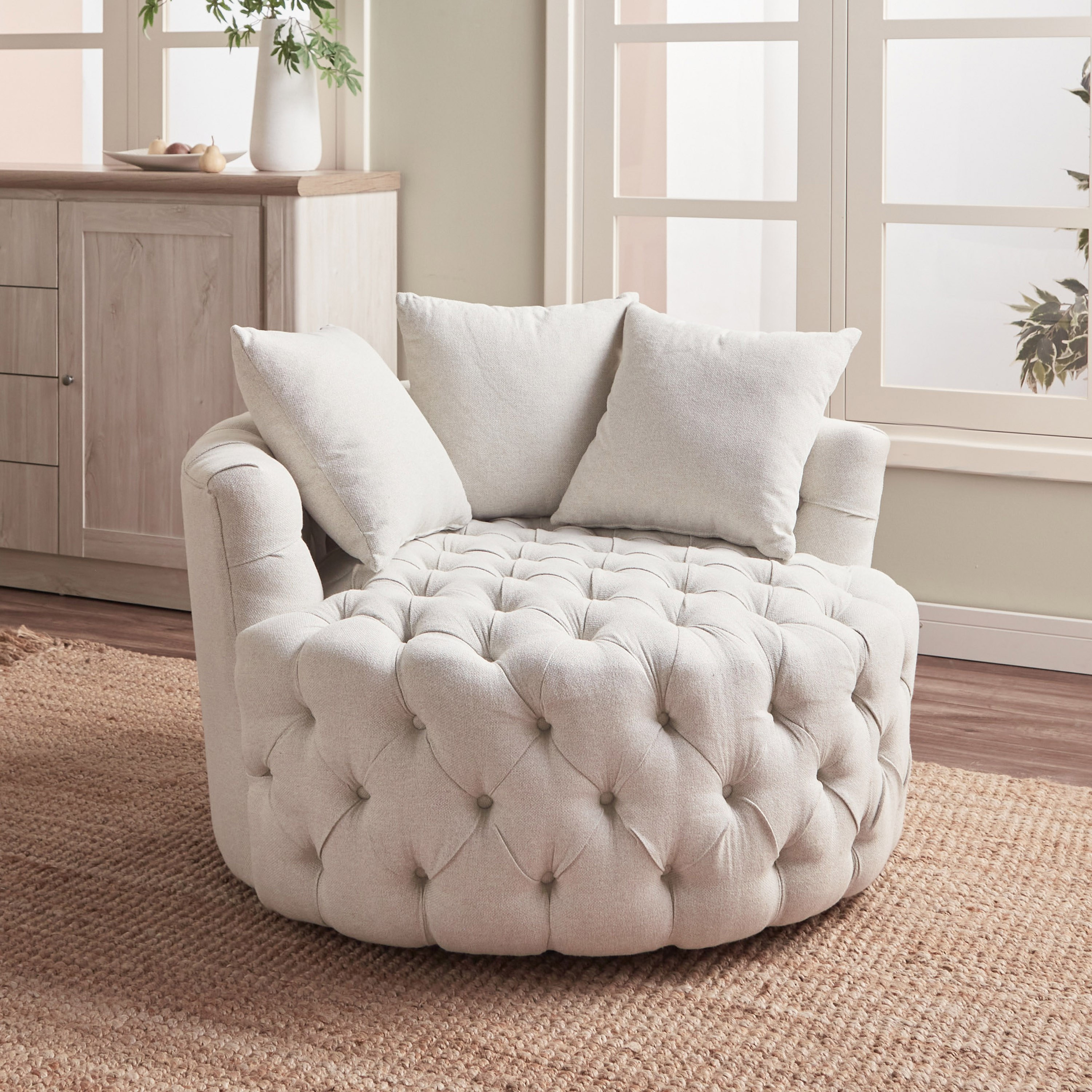 Bella Fabric Swivel Armchair