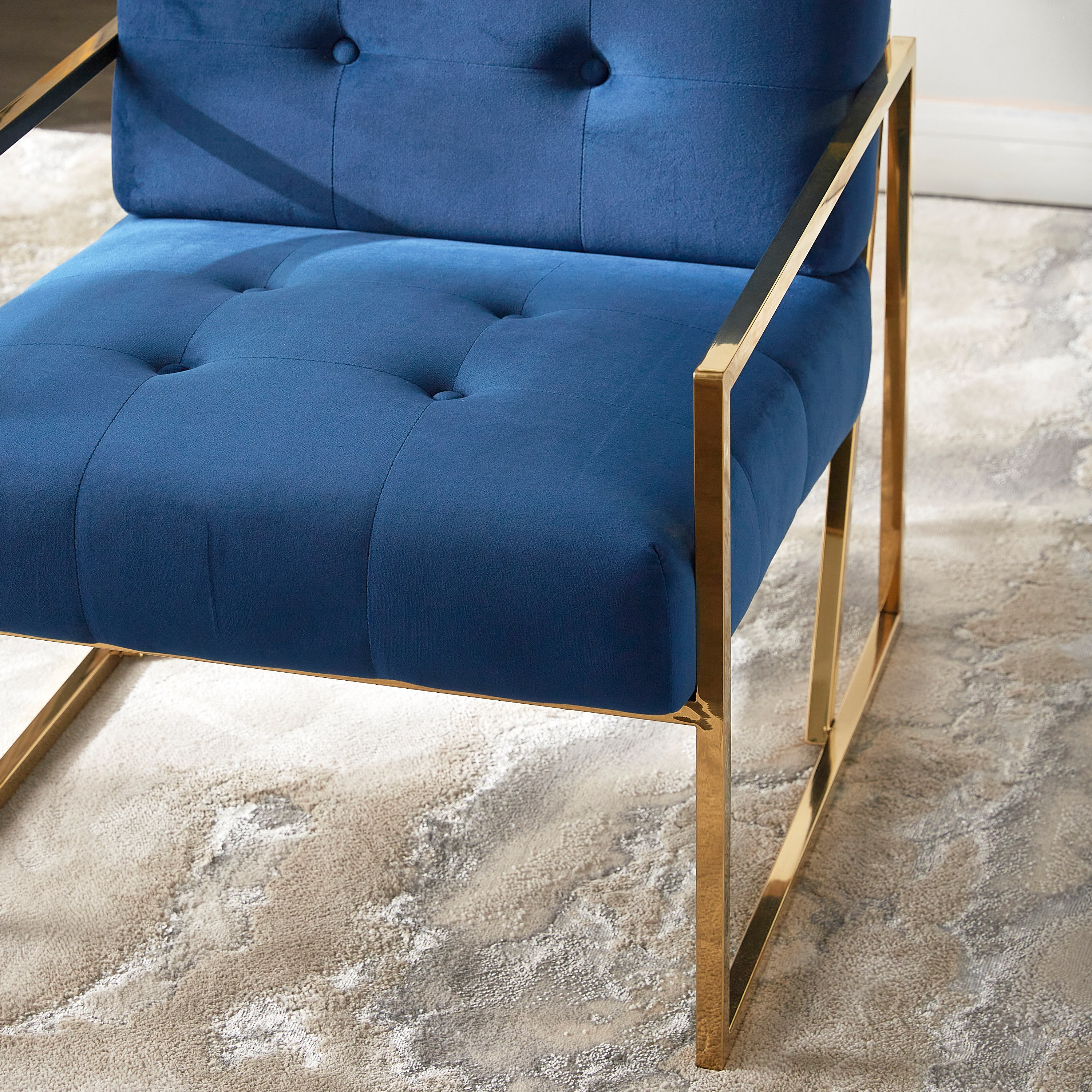 Blue velvet outlet armchairs