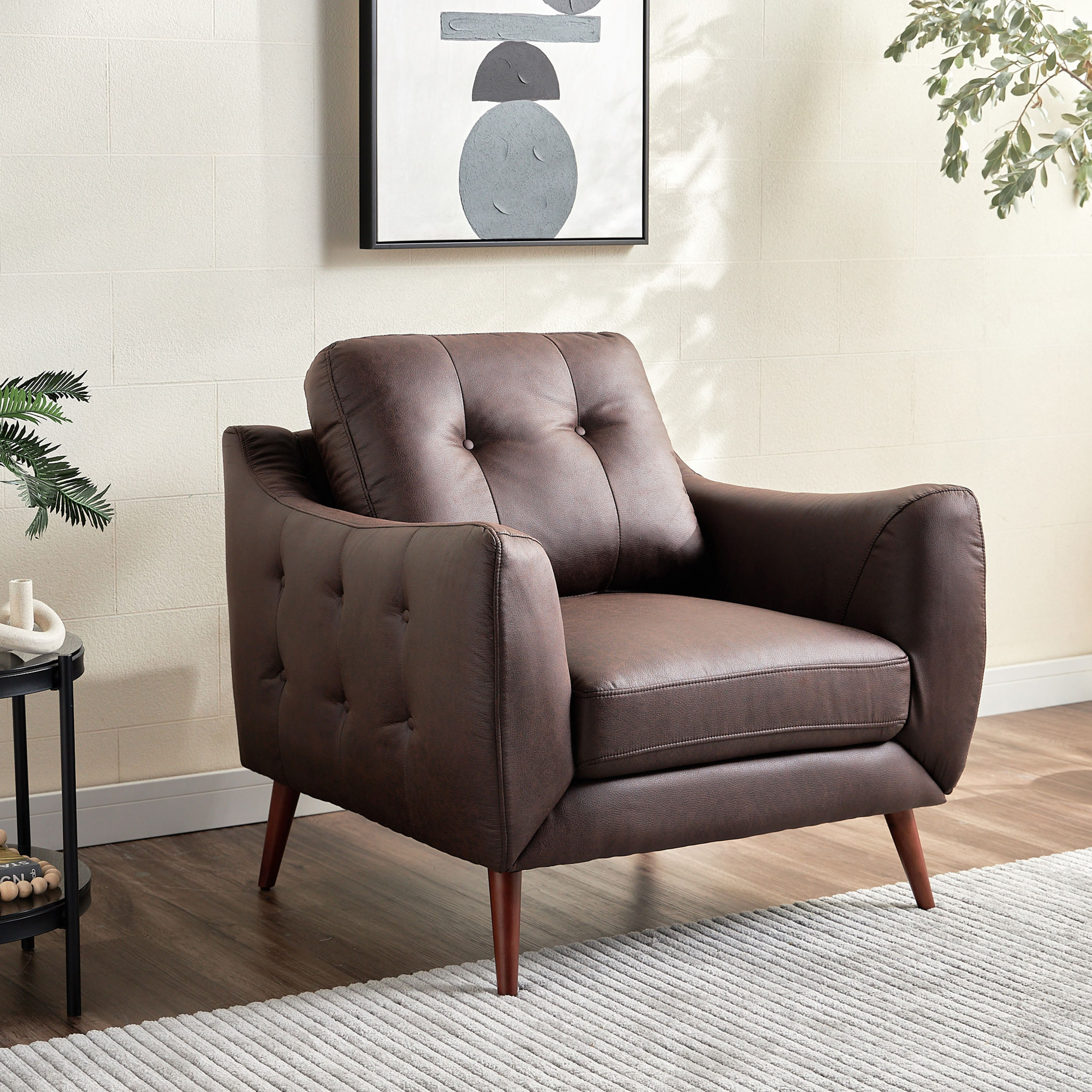 Novato Faux Leather Armchair