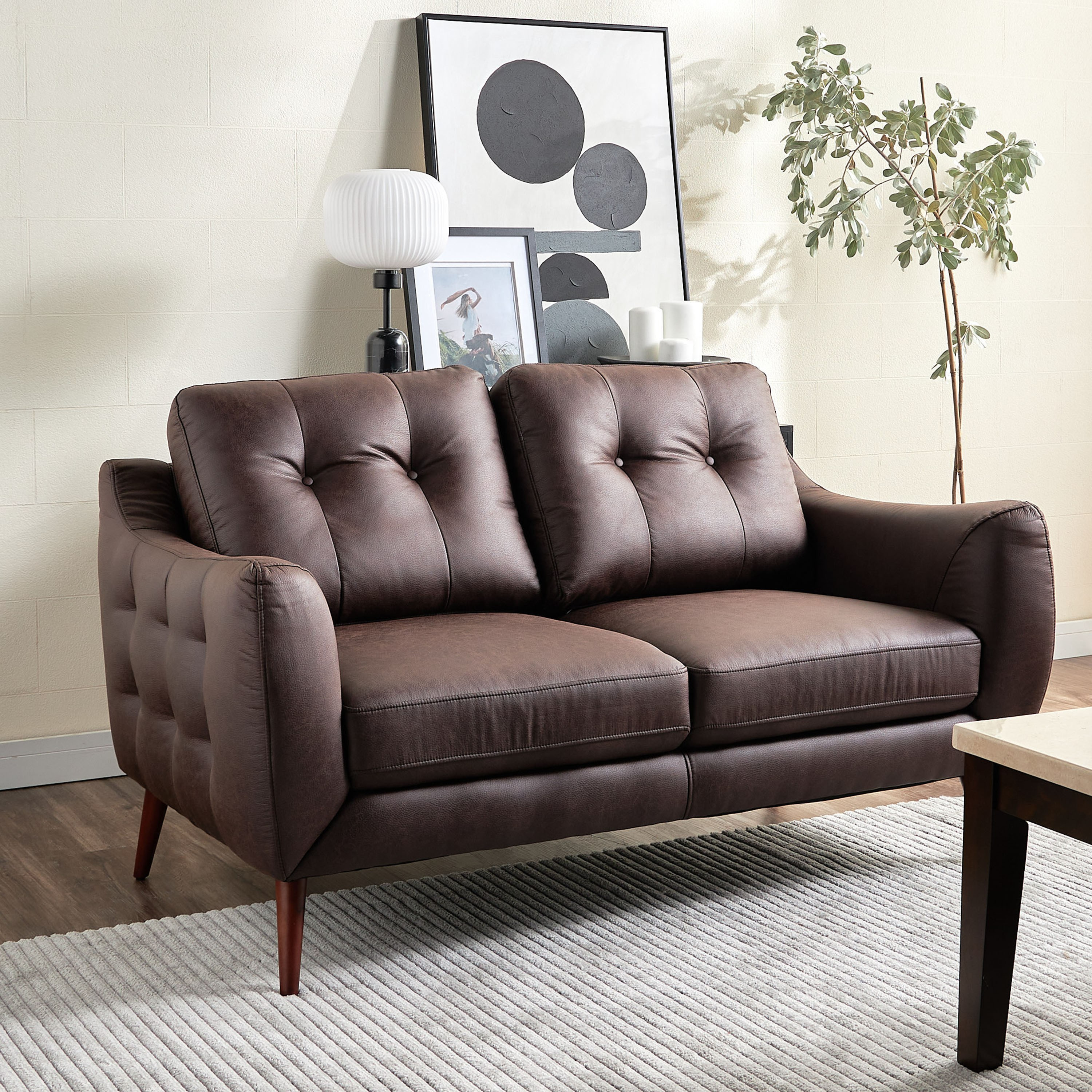 Faux leather store sofa sets