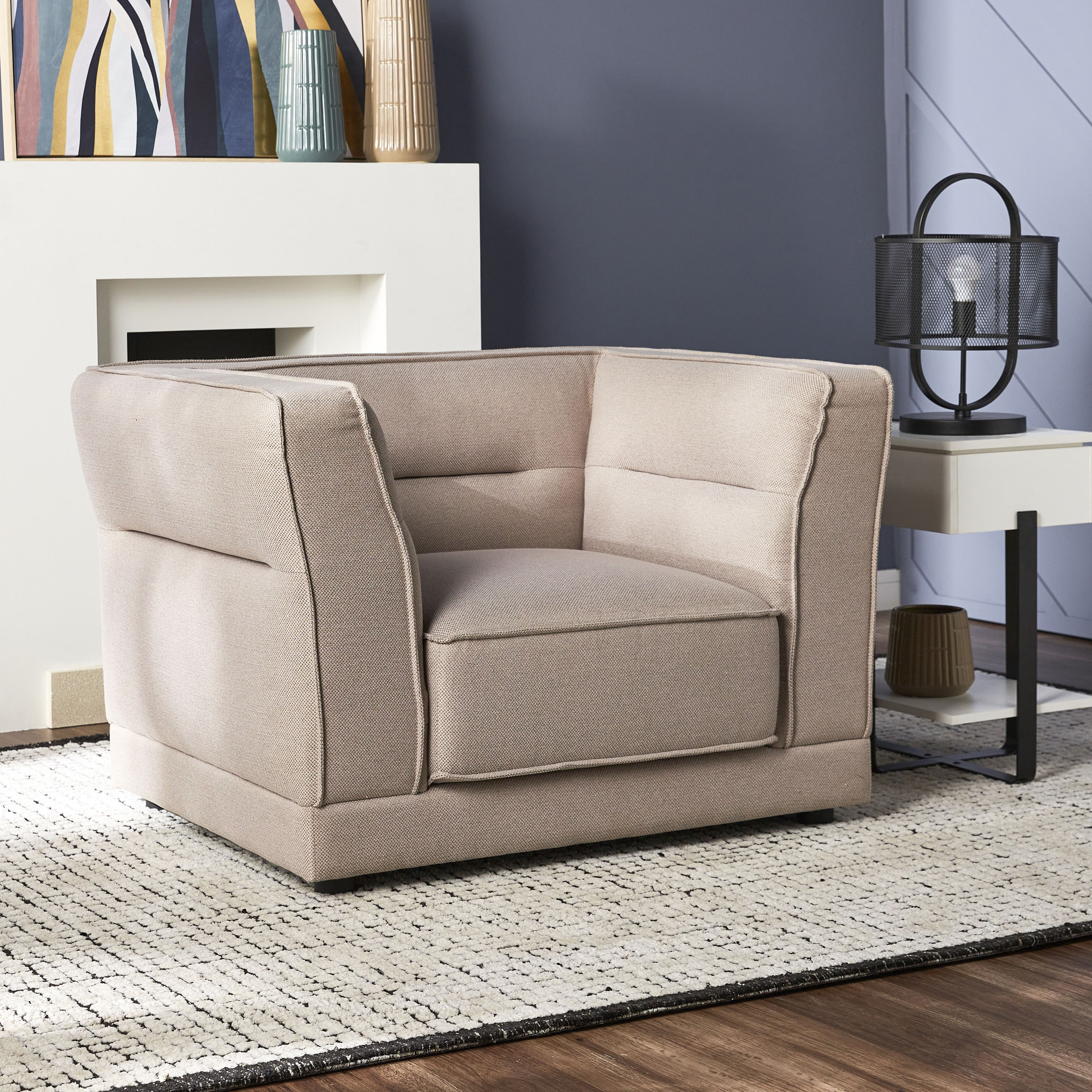 davis linen fabric armchair