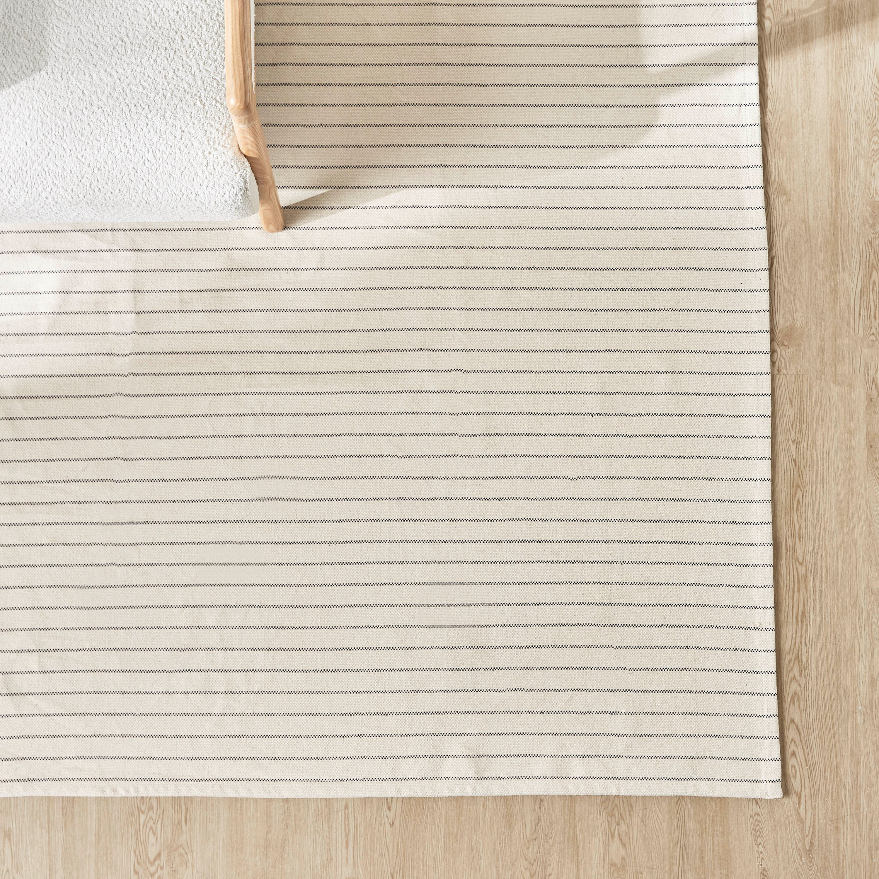 Striped Cotton Woven Dhurrie - 120x180 cm-household-rugsandcarpets-rugs-image-1