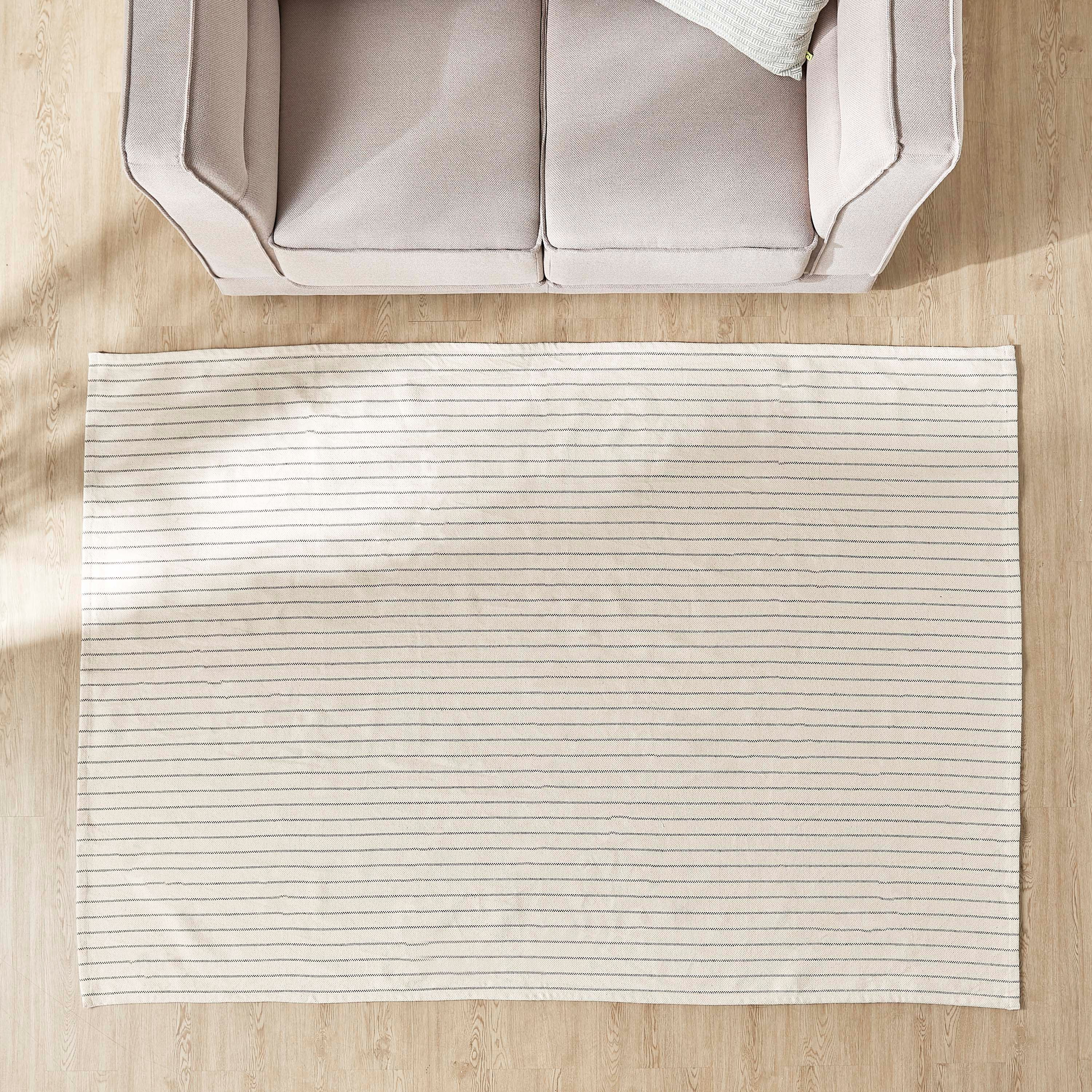Striped Cotton Woven Dhurrie - 120x180 cm-household-rugsandcarpets-rugs-image-2