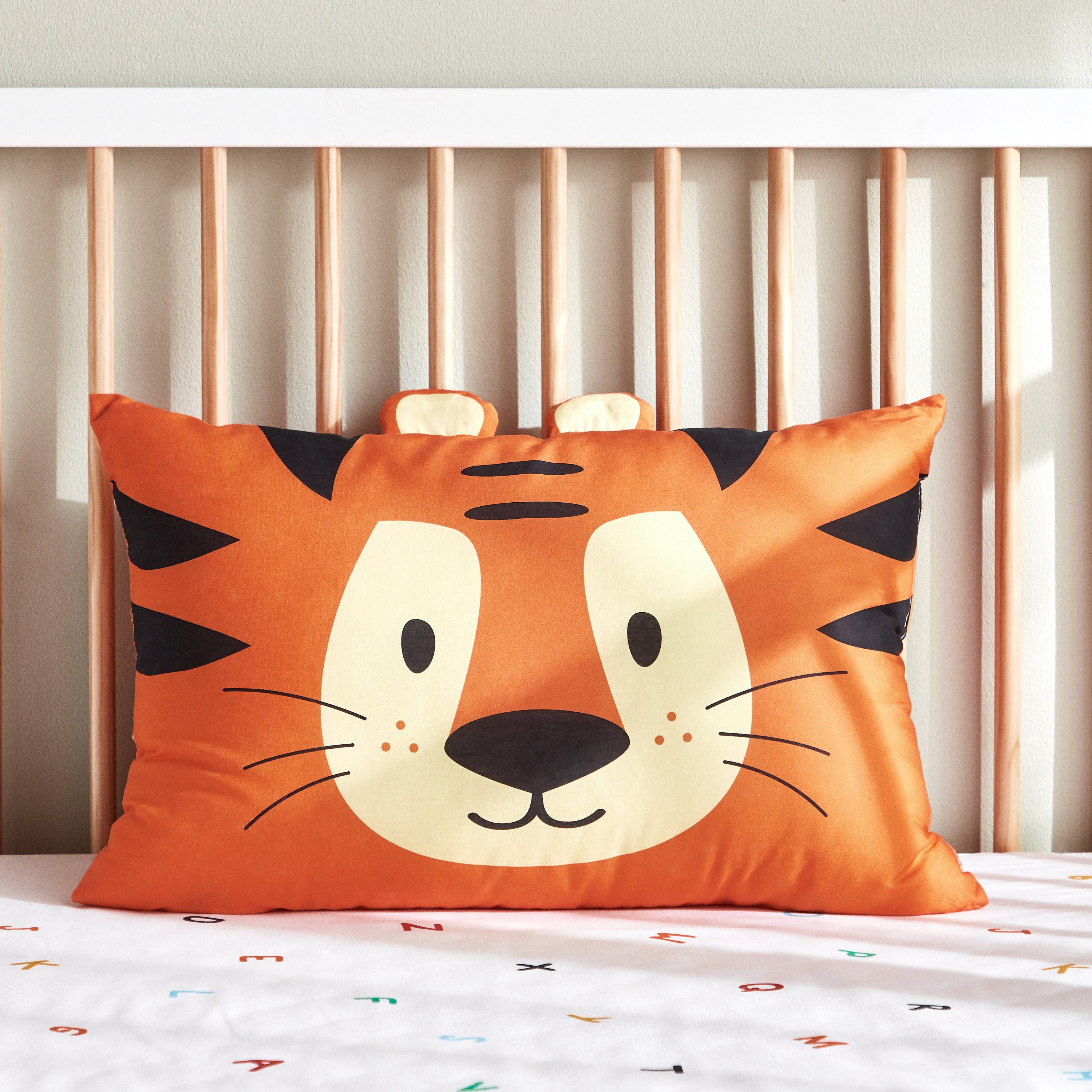 Ted 3D Tiger Printed Filled Pillow - 40x60 cm-babyandkids-beddingandwindows-bedding-pillowsandinserts-image-1