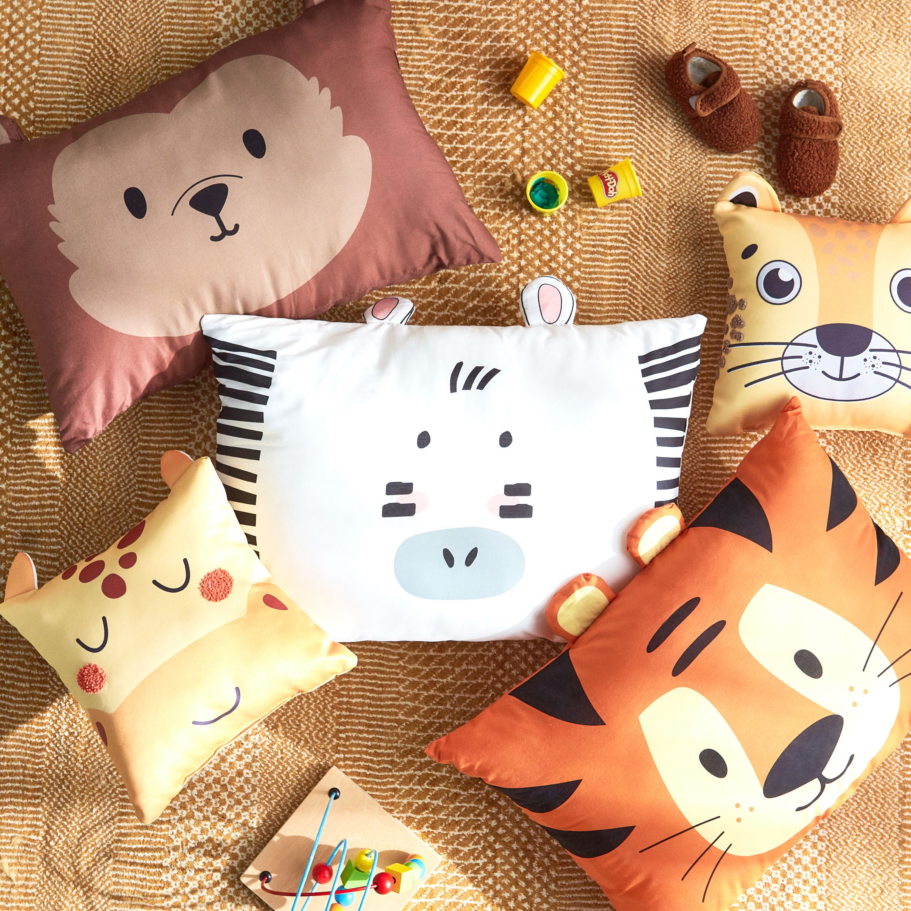 Ted 3D Tiger Printed Filled Pillow - 40x60 cm-babyandkids-beddingandwindows-bedding-pillowsandinserts-image-3