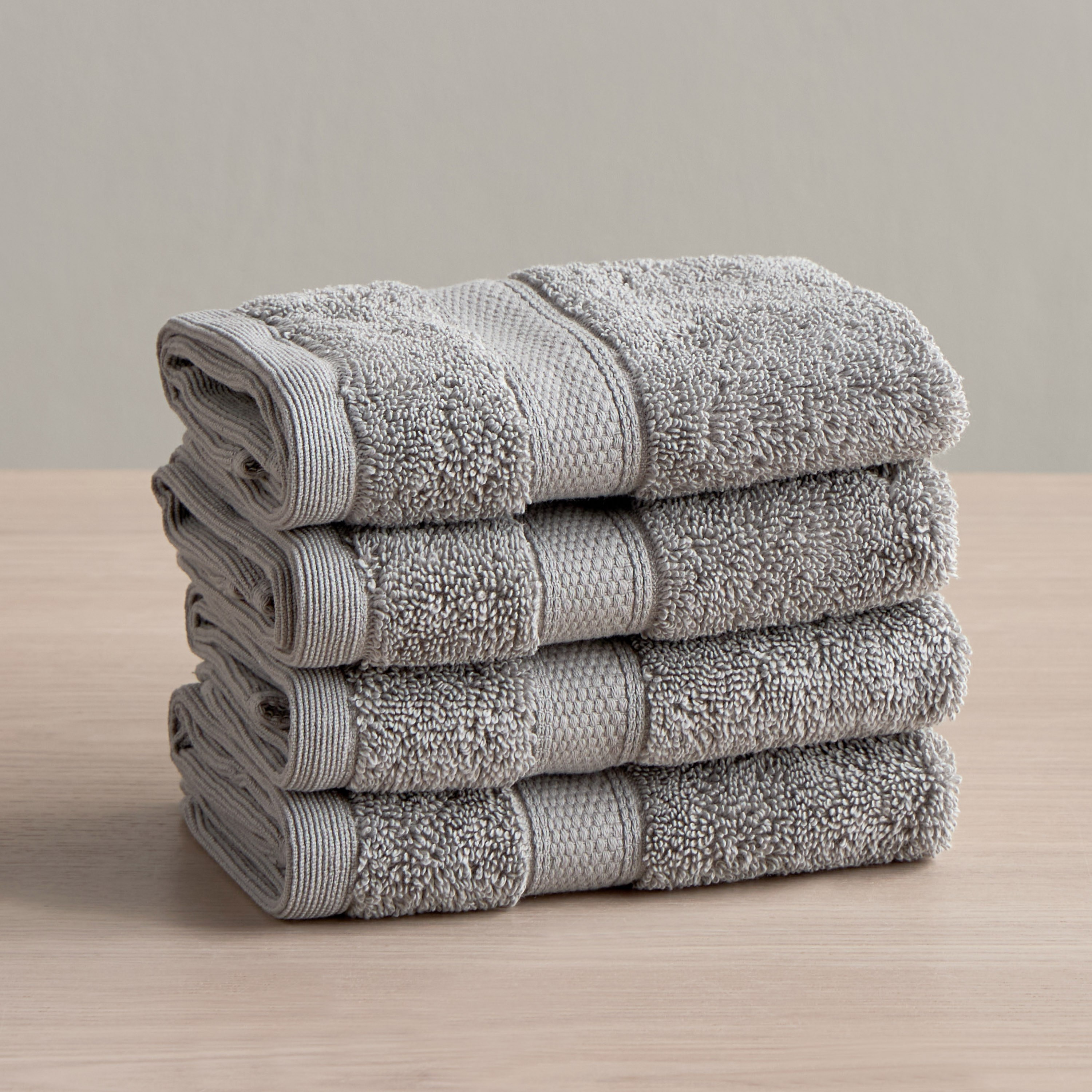 Serene 4-Piece 650 GSM Microcotton Fingertip Towel Set - 33x33 cm