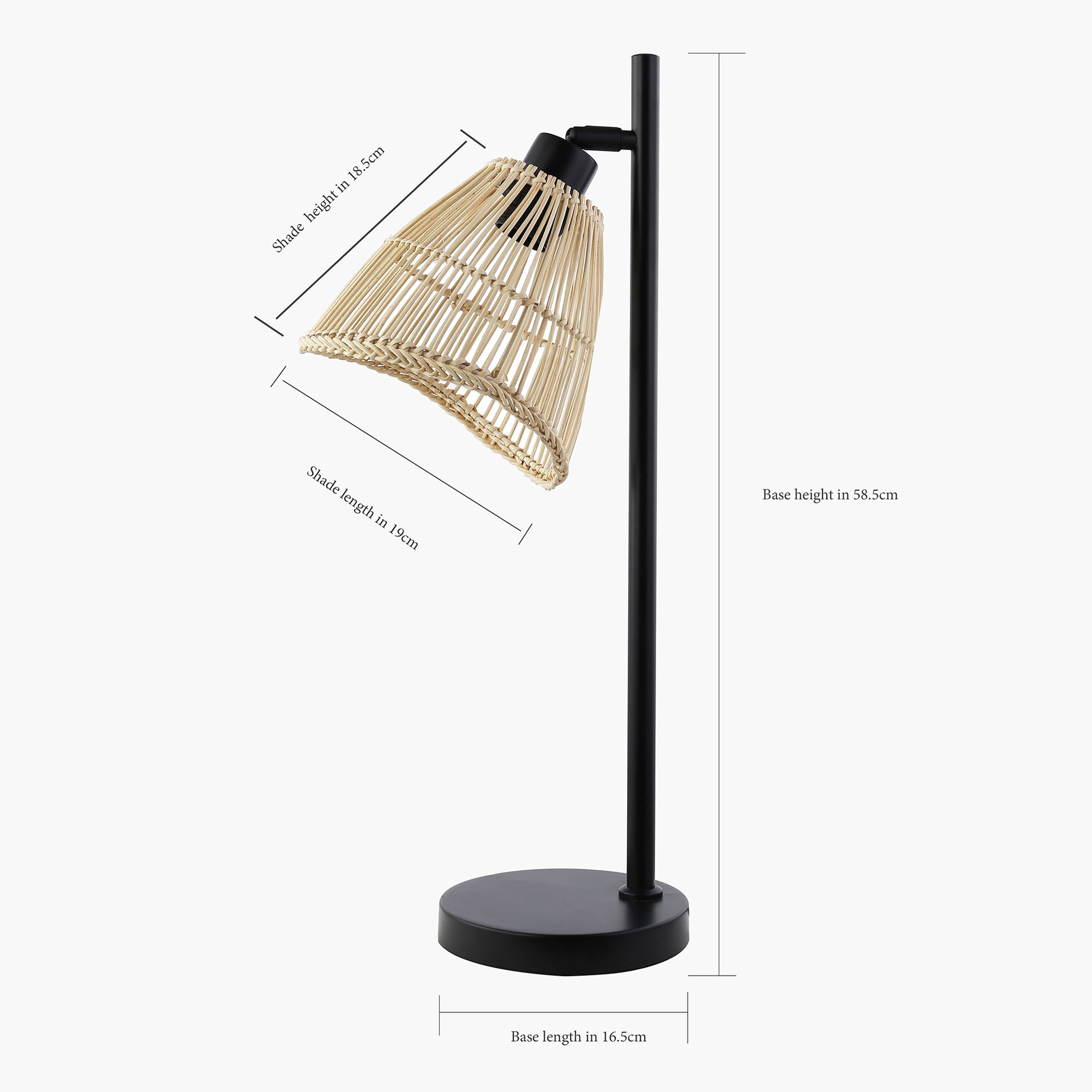 Black rattan table deals lamp