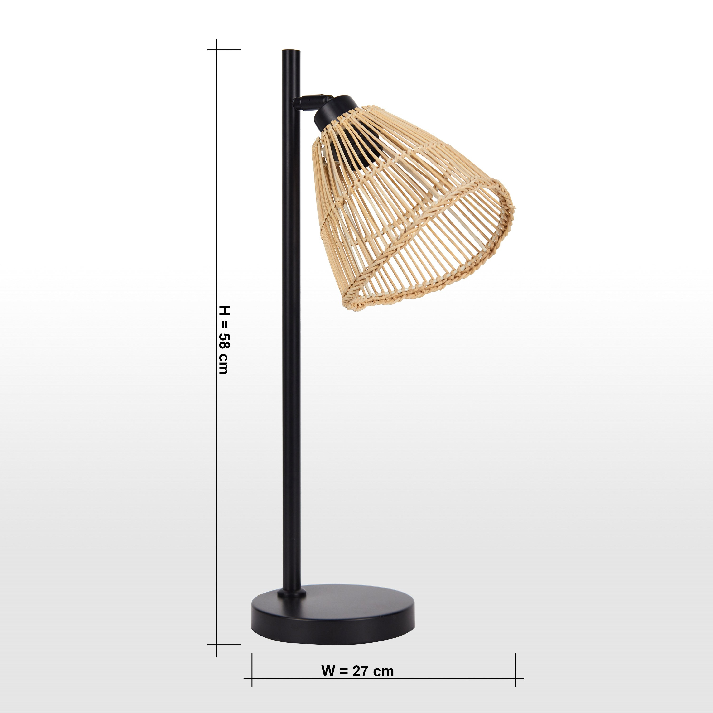 Black rattan table deals lamp