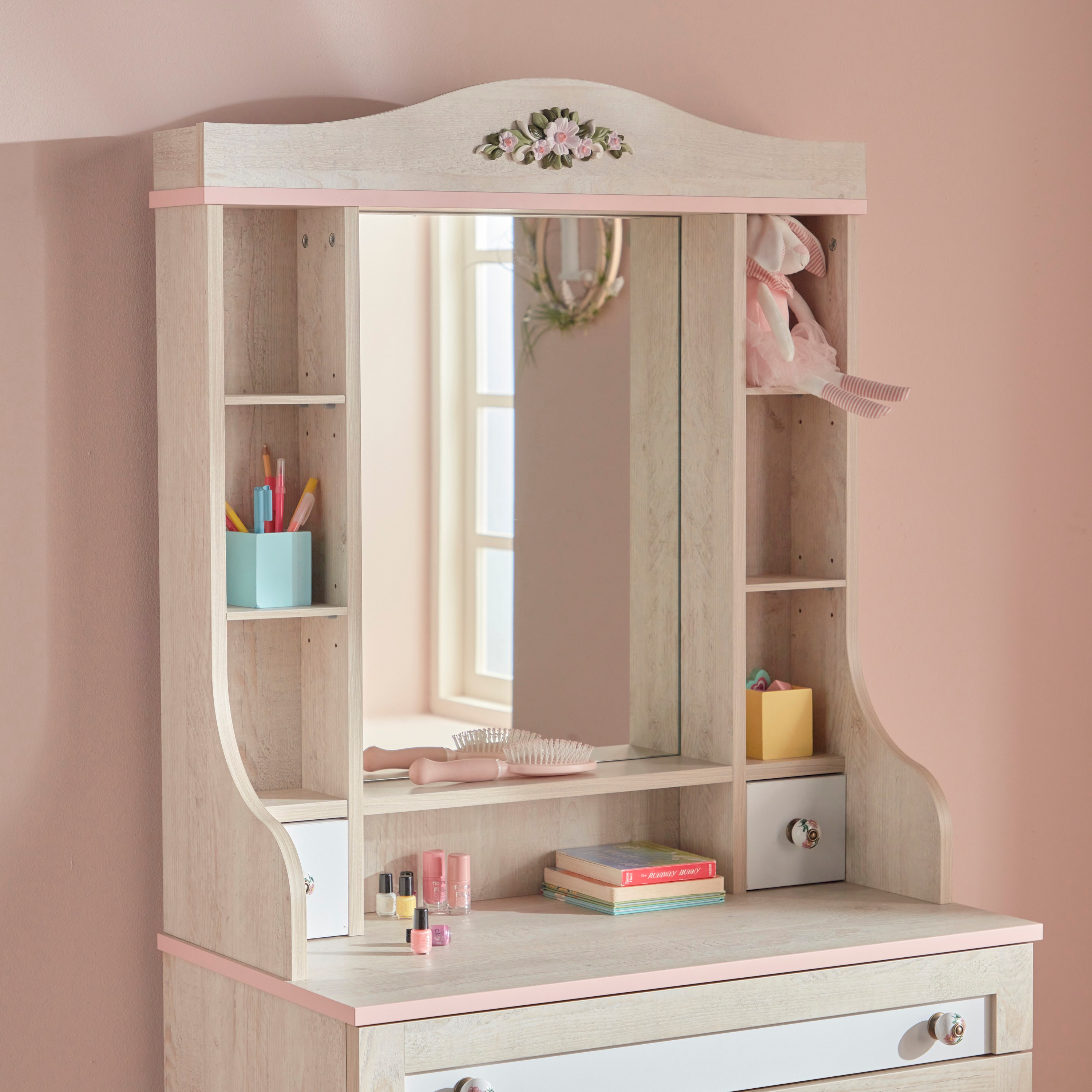 Evelyn Dresser Mirror with Storage