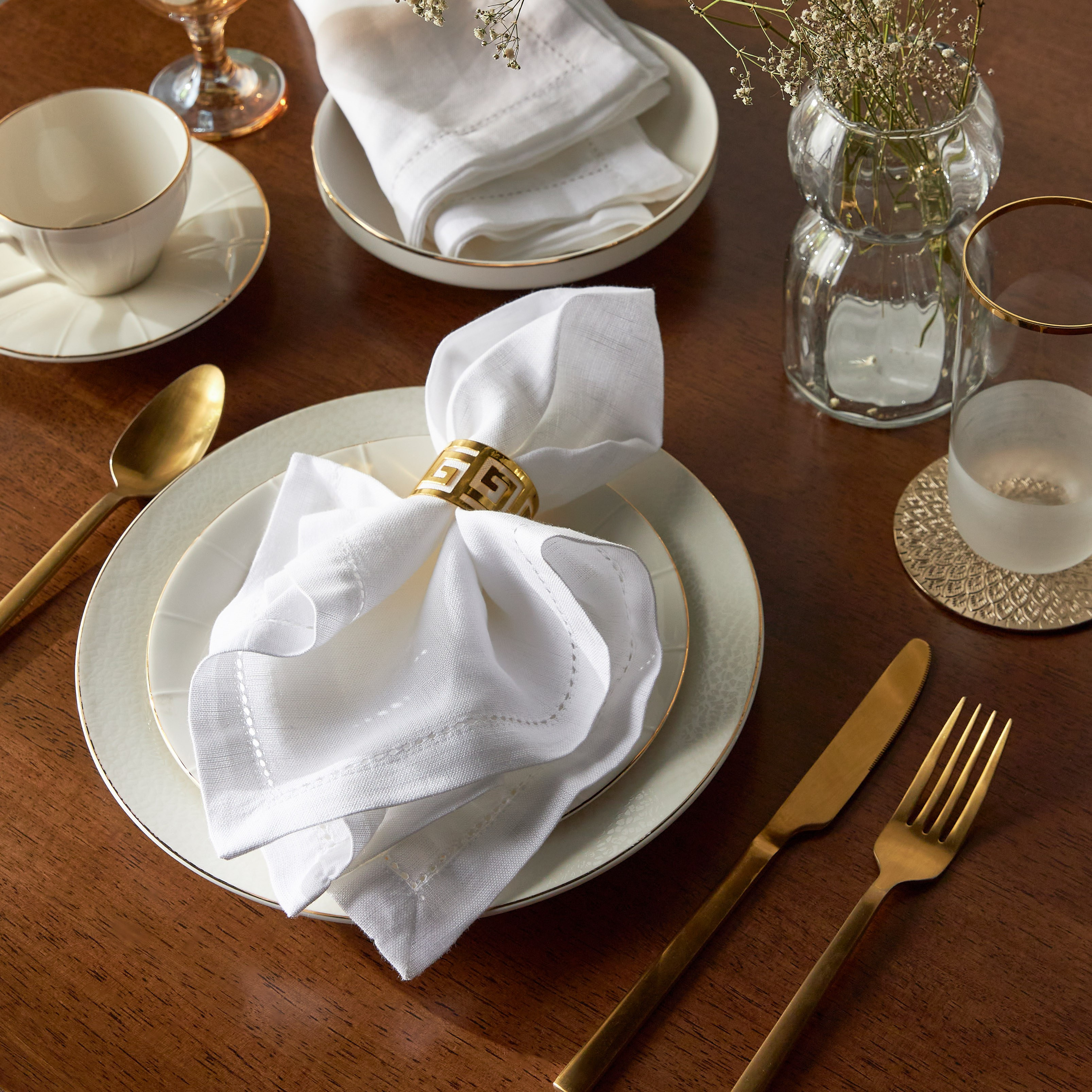 Elli 4-Piece Napkin Set - 45x45 cm-household-dining-tablelinen-napkinsandaccessories-image-3