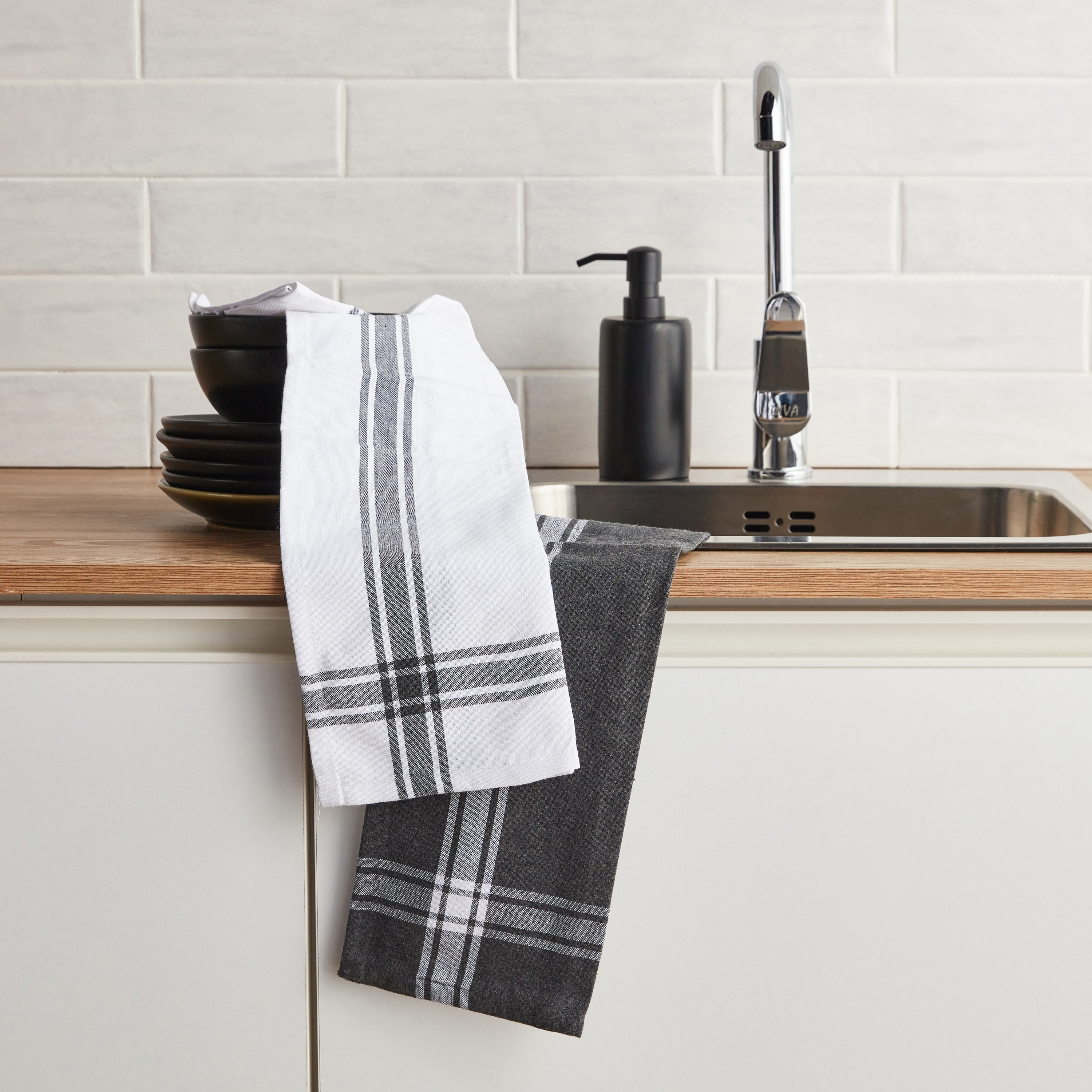Leenah 2-Piece Kitchen Towel Set - 45x60 cm-household-kitchen-kitchenlinen-kitchentowelsandlinen-image-1