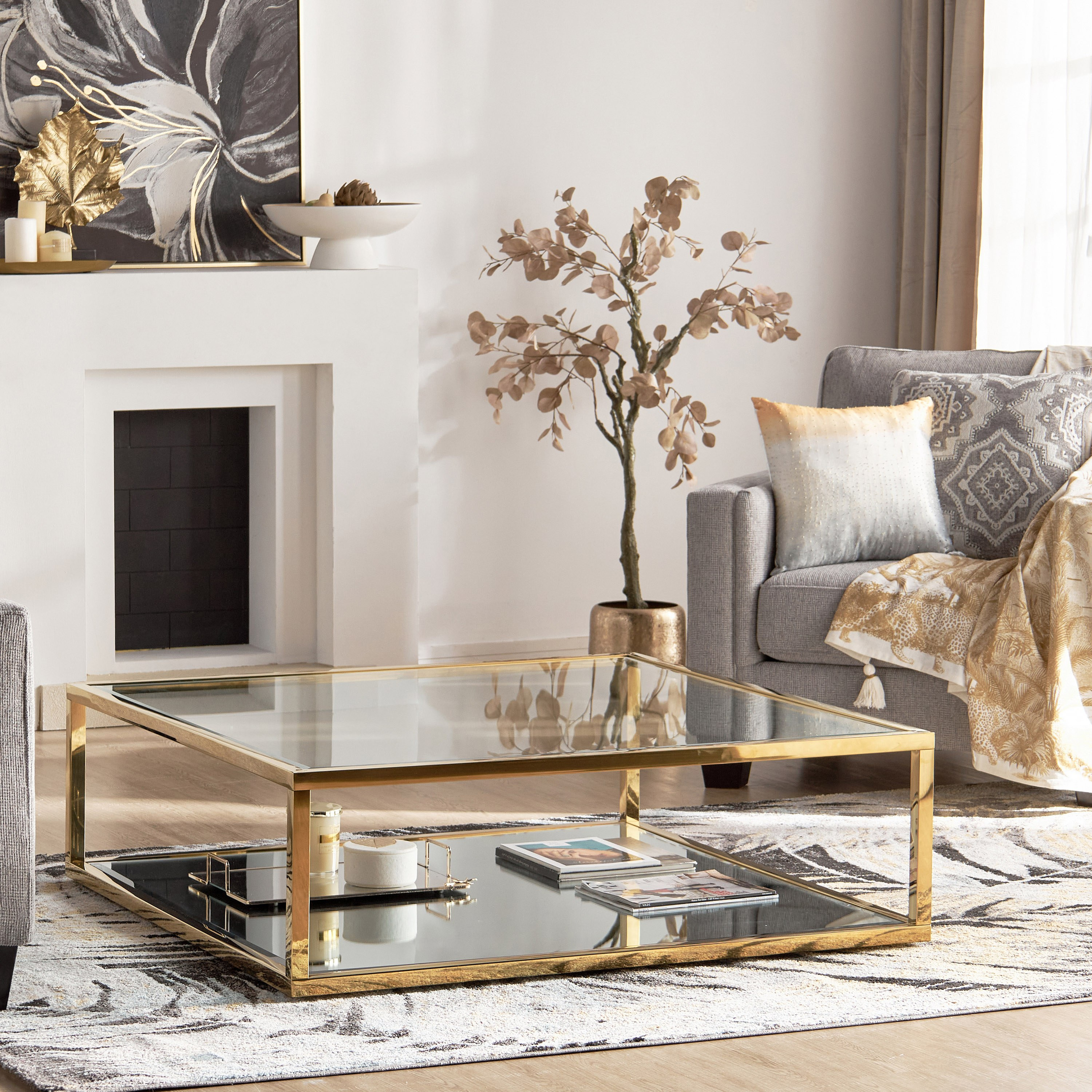Glass Table Kuwait Shop Atrisa Glass Top Coffee Table Online | Centrepoint Kuwait