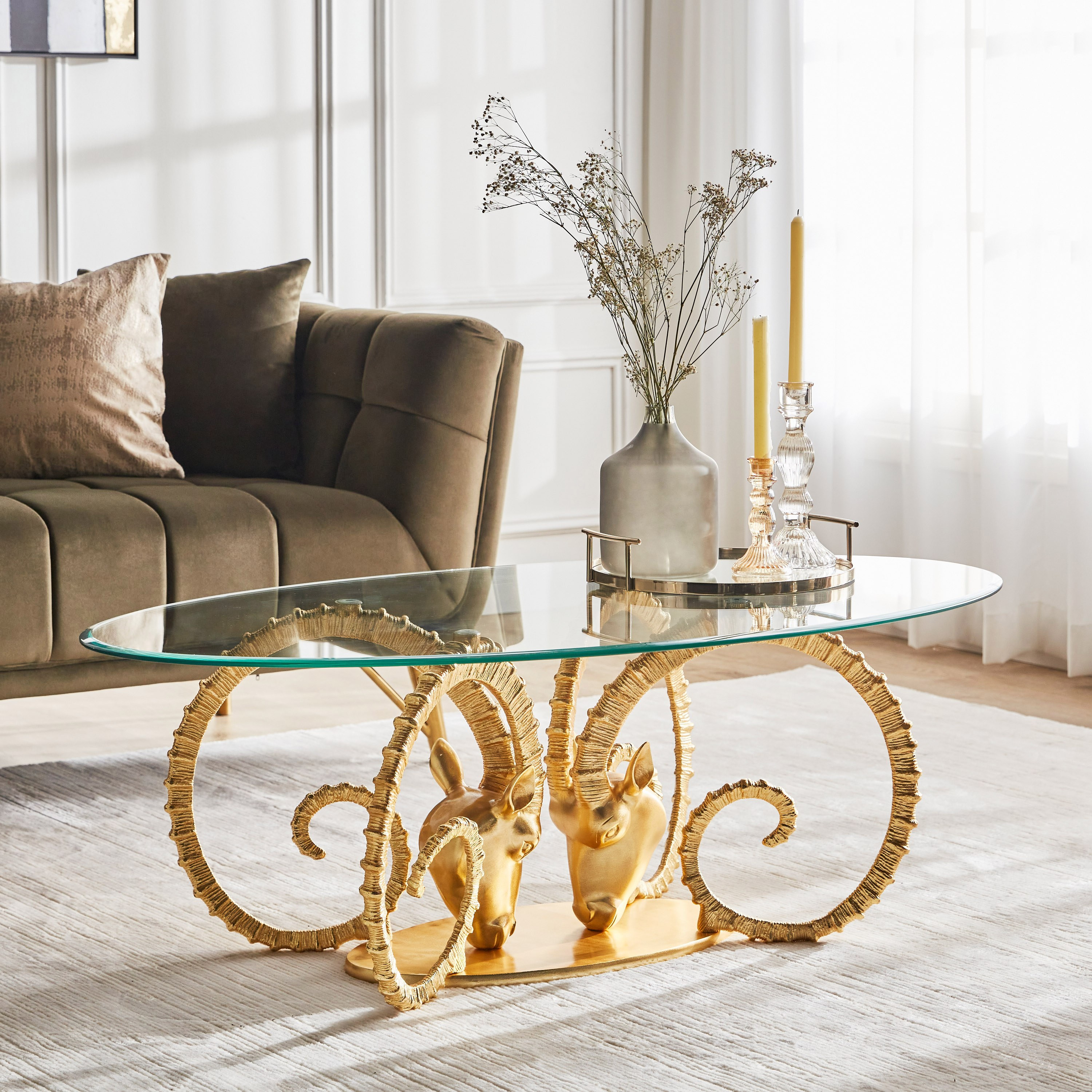 Glass retro store coffee table