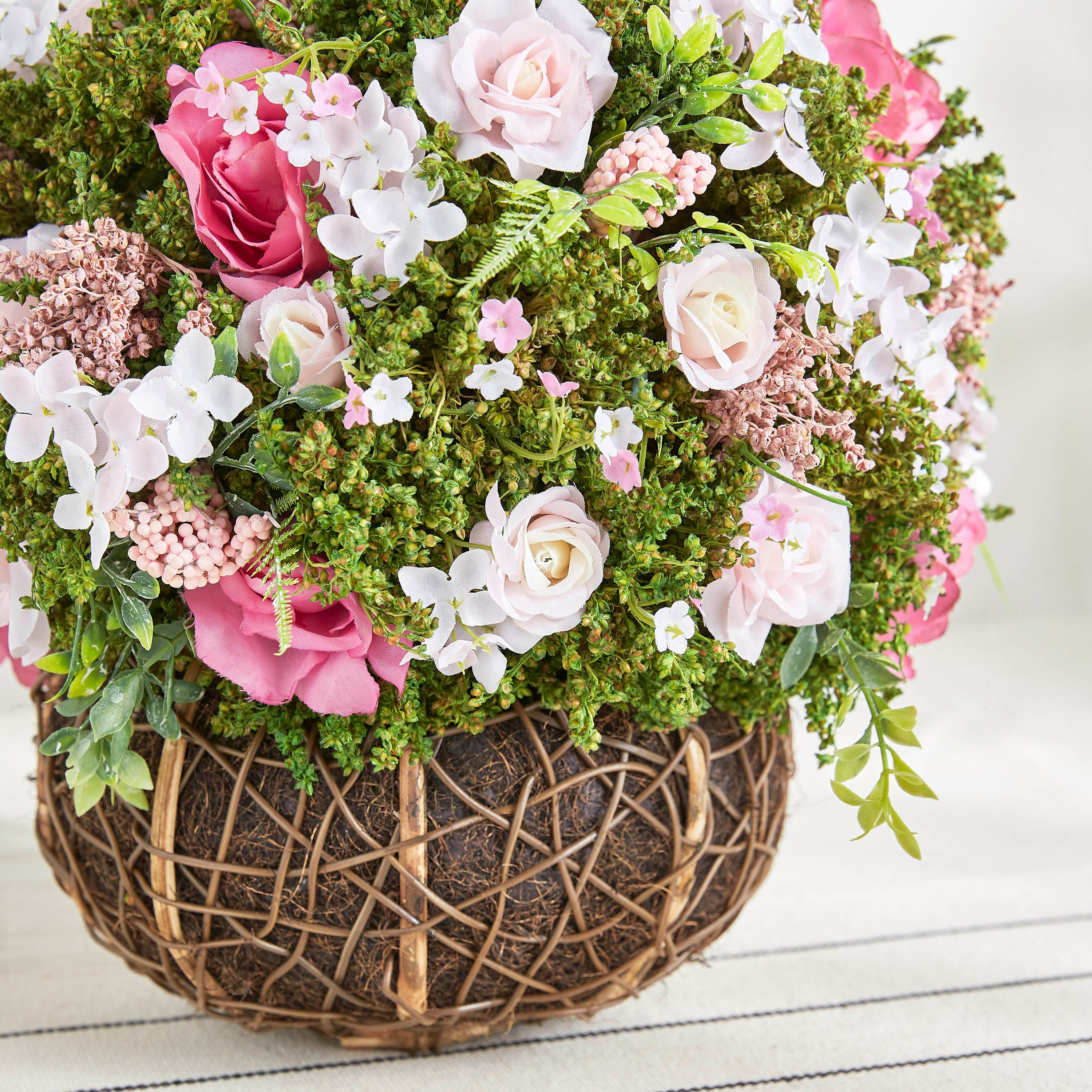Zia Rose Plant with Pot - 58 cm-household-gardenandoutdoor-artificialflowersandplants-flowers-image-2