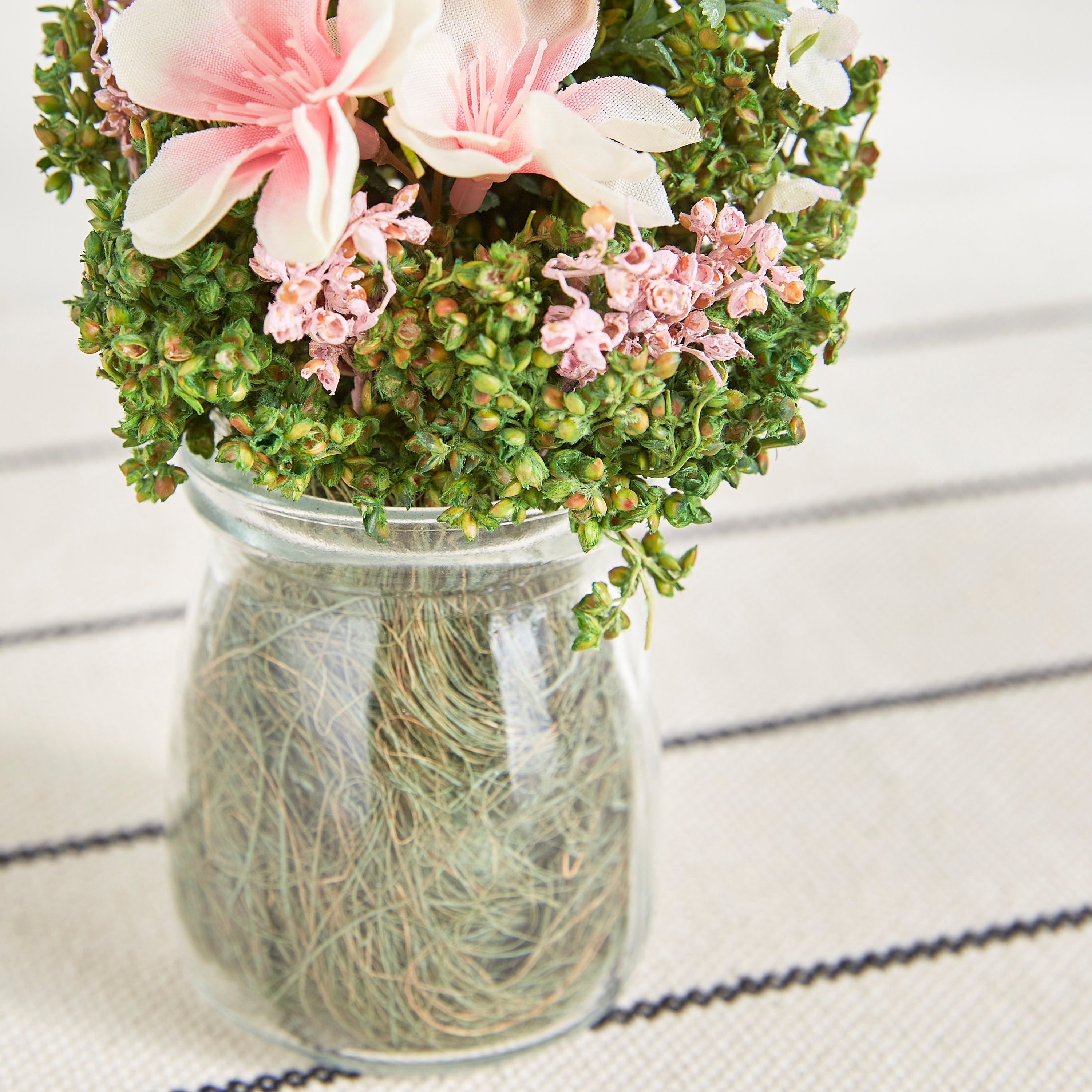 Lille Mixed Flowers in Glass Pot - 16 cm-household-gardenandoutdoor-artificialflowersandplants-flowers-image-2