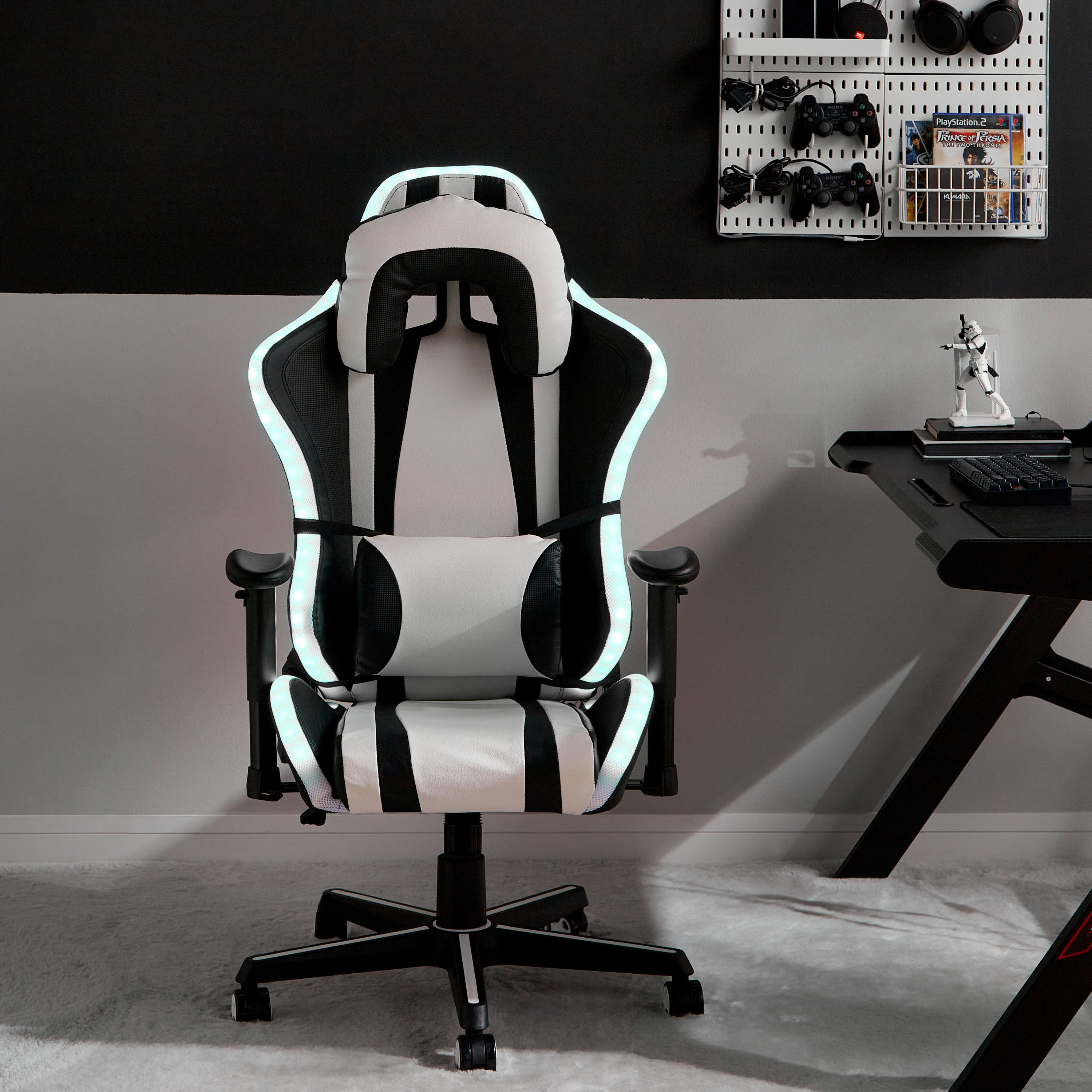 Plain white gaming discount chair