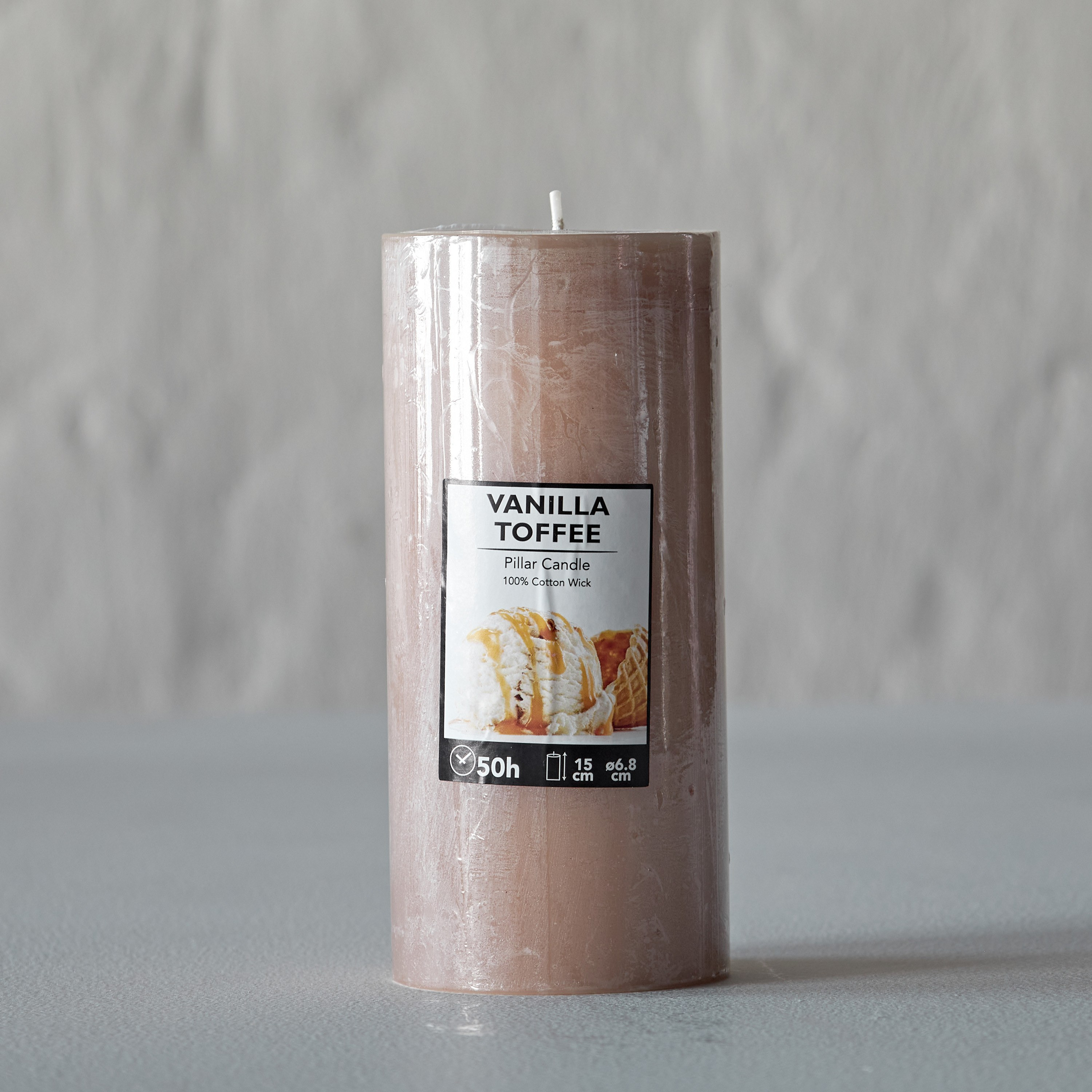 Essentials Vanilla Toffee Scented Pillar Candle - 50 h-household-homefragrance-candles-image-2