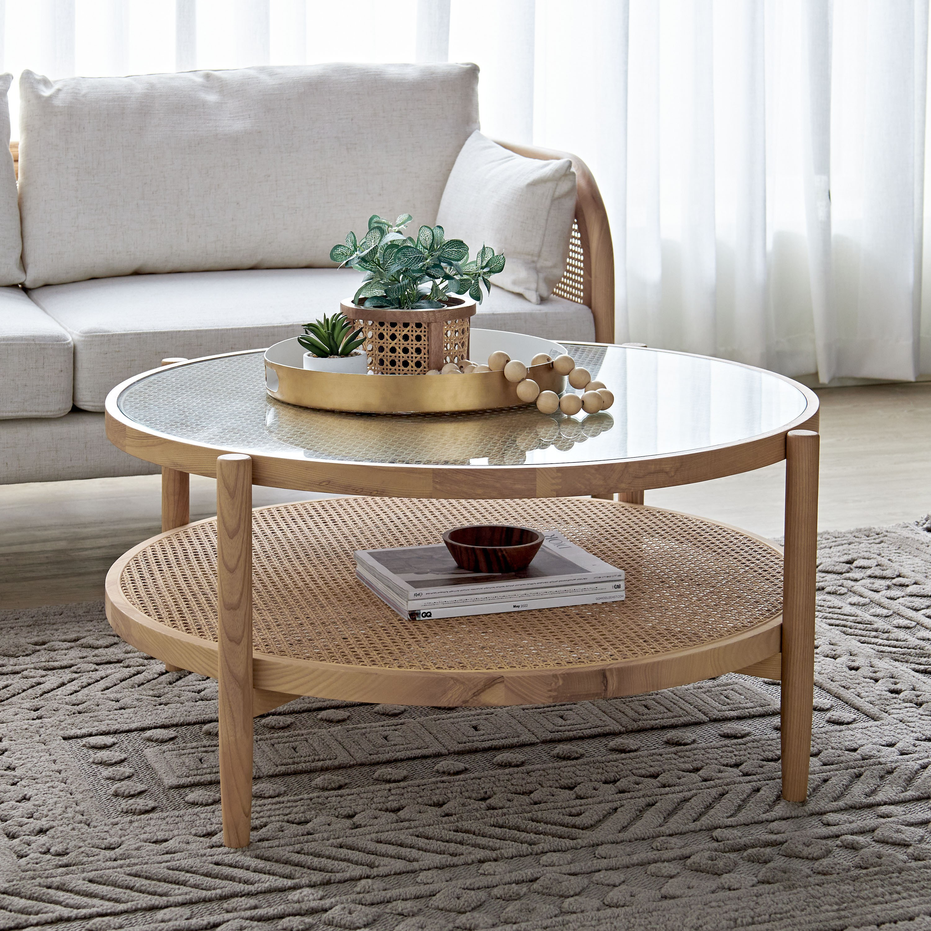 Anasa Glass Top Coffee Table