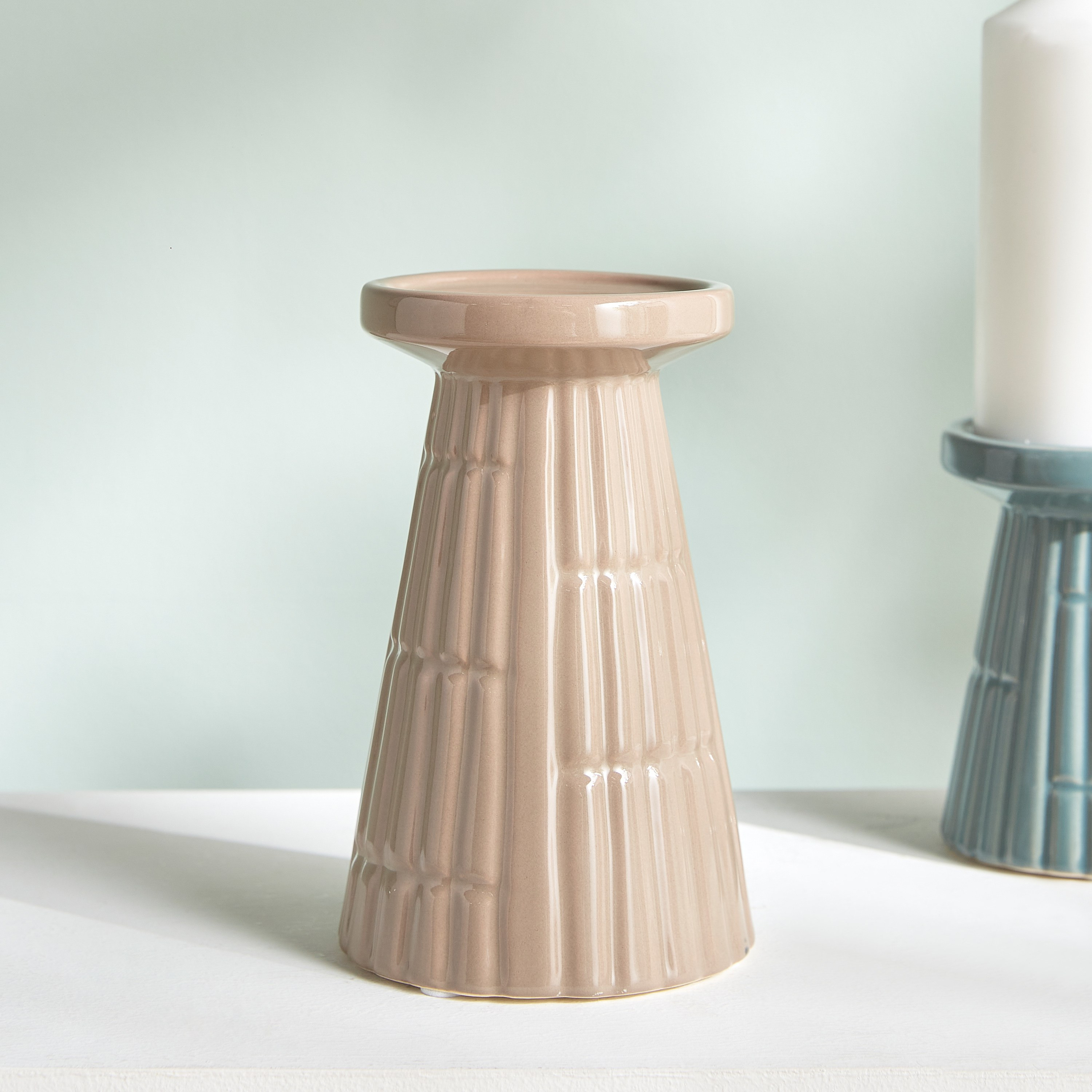 Cosy Intelligence Bridget Ceramic Pillar Candleholder-household-decor-candleholdersandlanterns-image-1
