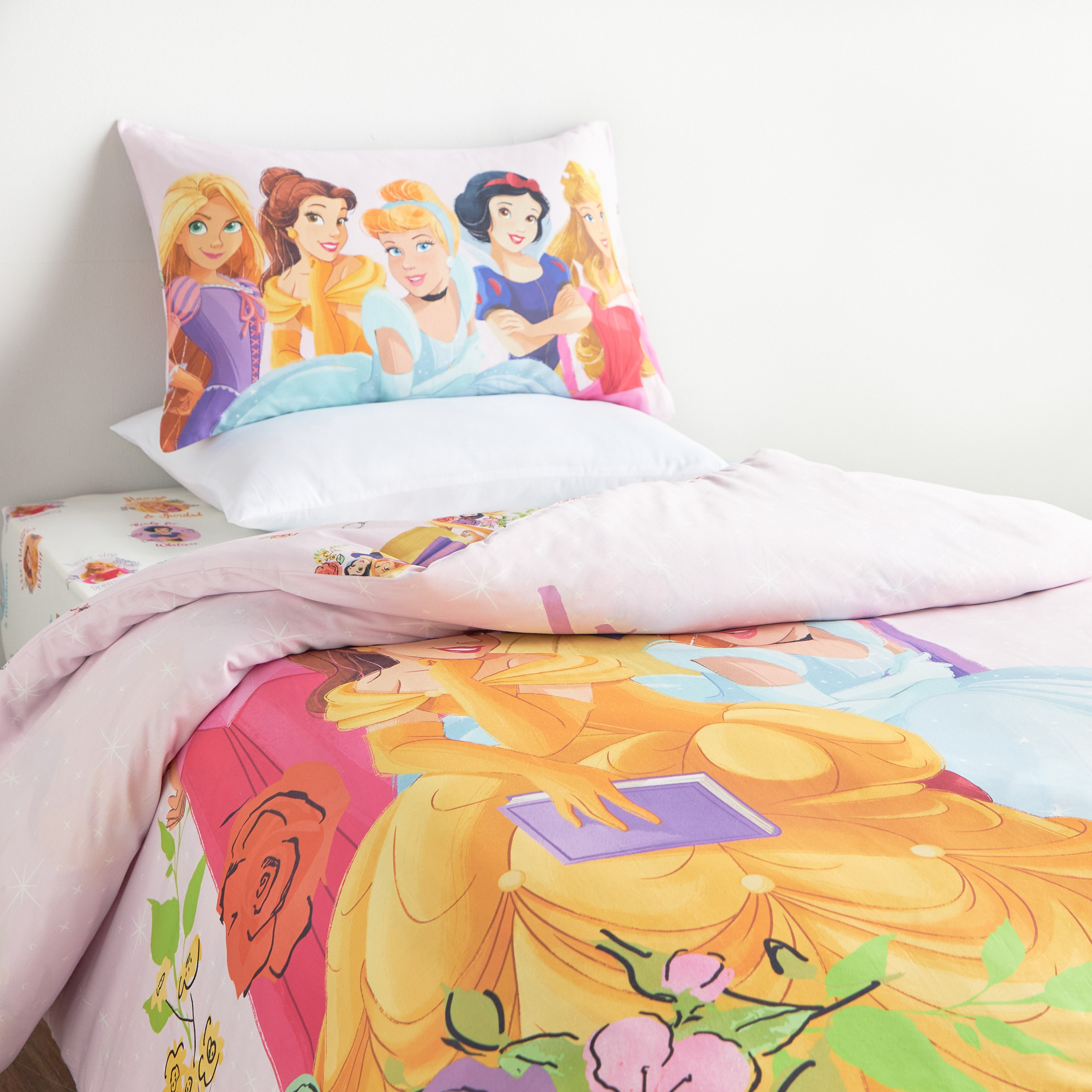 Disney Princess We Are One 2 Piece Single Duvet Cover Set 135x200 cm