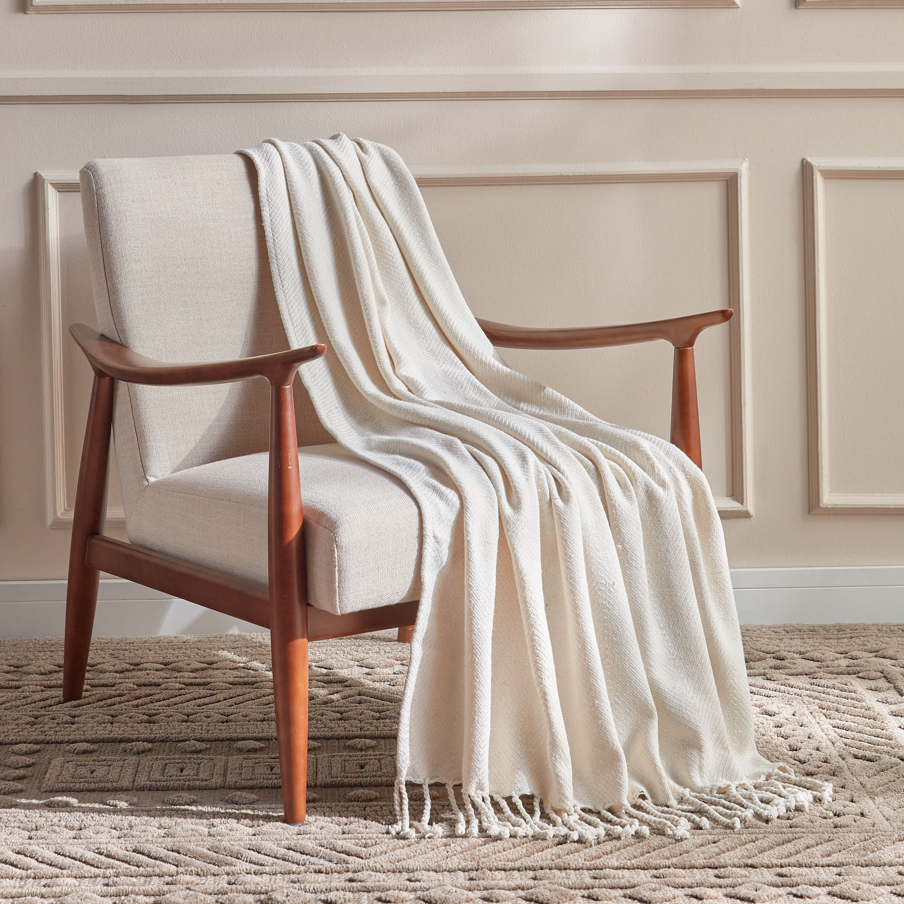 Herringbone Cotton Throw - 127x152 cm